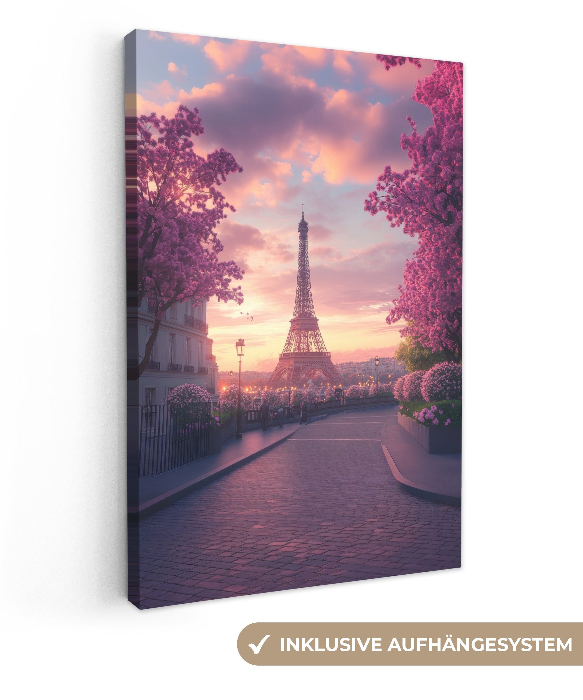 OneMillionCanvasses® Leinwandbild Eiffelturm - Paris - Rosa, Fotodruck (1 S günstig online kaufen