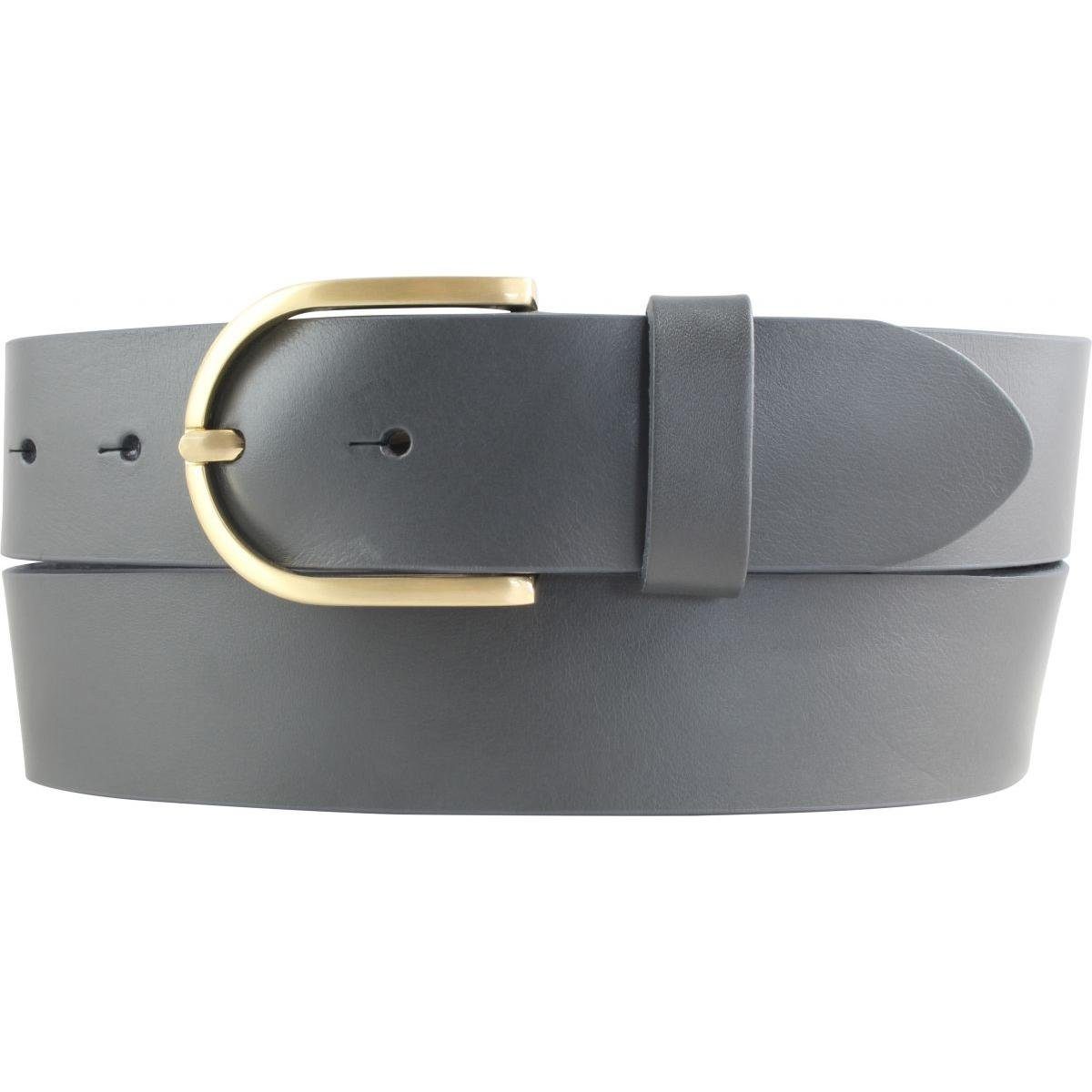 BELTINGER Ledergürtel 40mm - Vollrindleder Damen-Gürtel Damen cm Vo 4 Gold Jeans-Gürtel für - aus Dunkelgrau