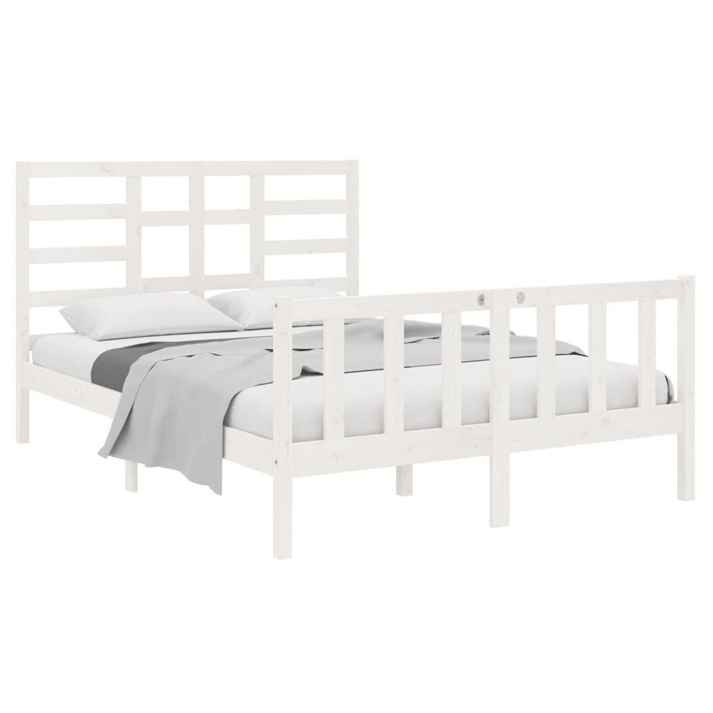 Vidaxl Massivholzbett Weiß 140x190 Cm günstig online kaufen