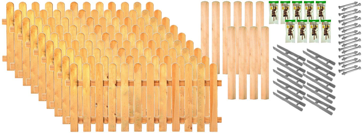 Tetzner & Jentzsch Lattenzaun Lakeland 7, (Set), 9 Elemente, LxH: 1710x100 cm