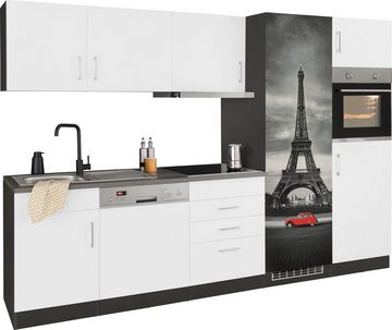 HELD MÖBEL Küchenzeile Paris, mit E-Geräten, Breite 290 cm
