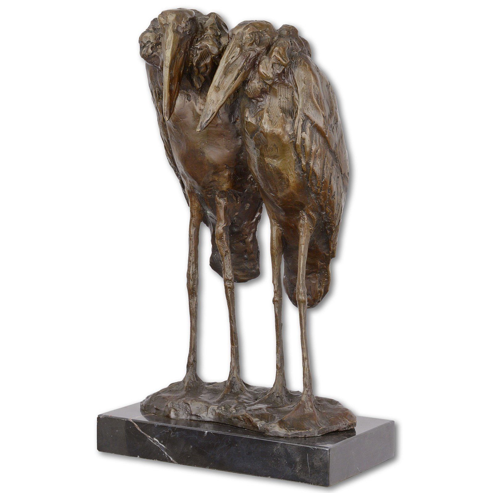 Skulptur Antik-St Störche Vögel Bronze Bronzefigur 36cm Aubaho Statue Marabus Skulptur