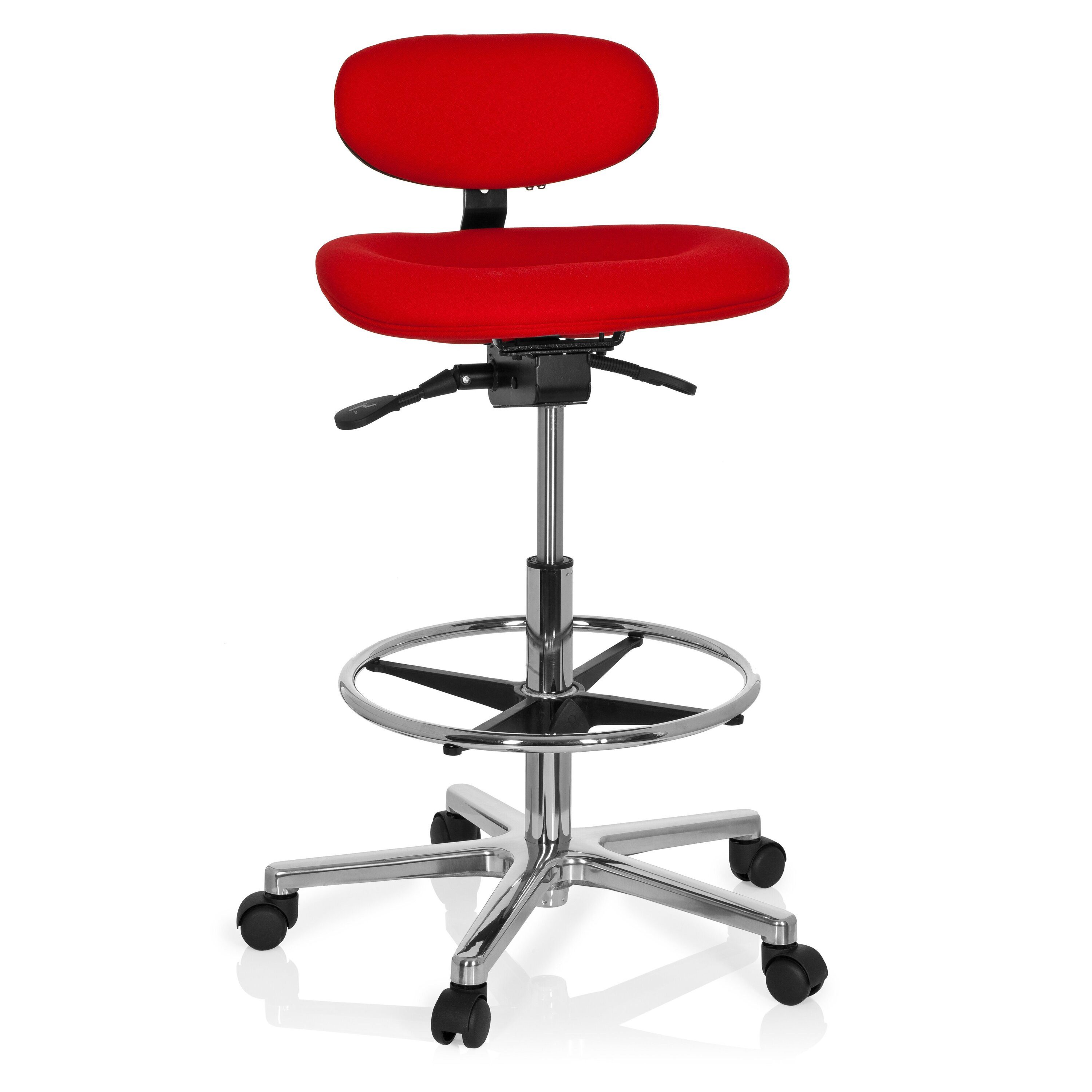 hjh OFFICE Drehstuhl Counterstuhl Work Mf Stoff ohne Armlehnen (1 St), Arbeitsstuhl hoch, Bürostuhl mit Fußablage