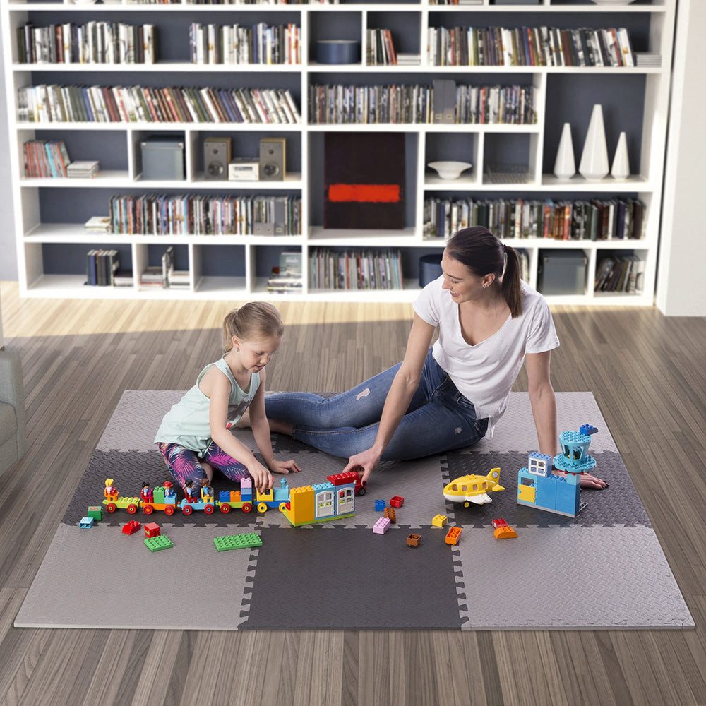 HMS Premium Fitnessmatte Puzzlematte Schutzmatte für Fitnessgerät (Spar-Set, 1-St., Unterlegmatte), 12 mm dick, rutschfest, leicht zu reinigen und langlebig
