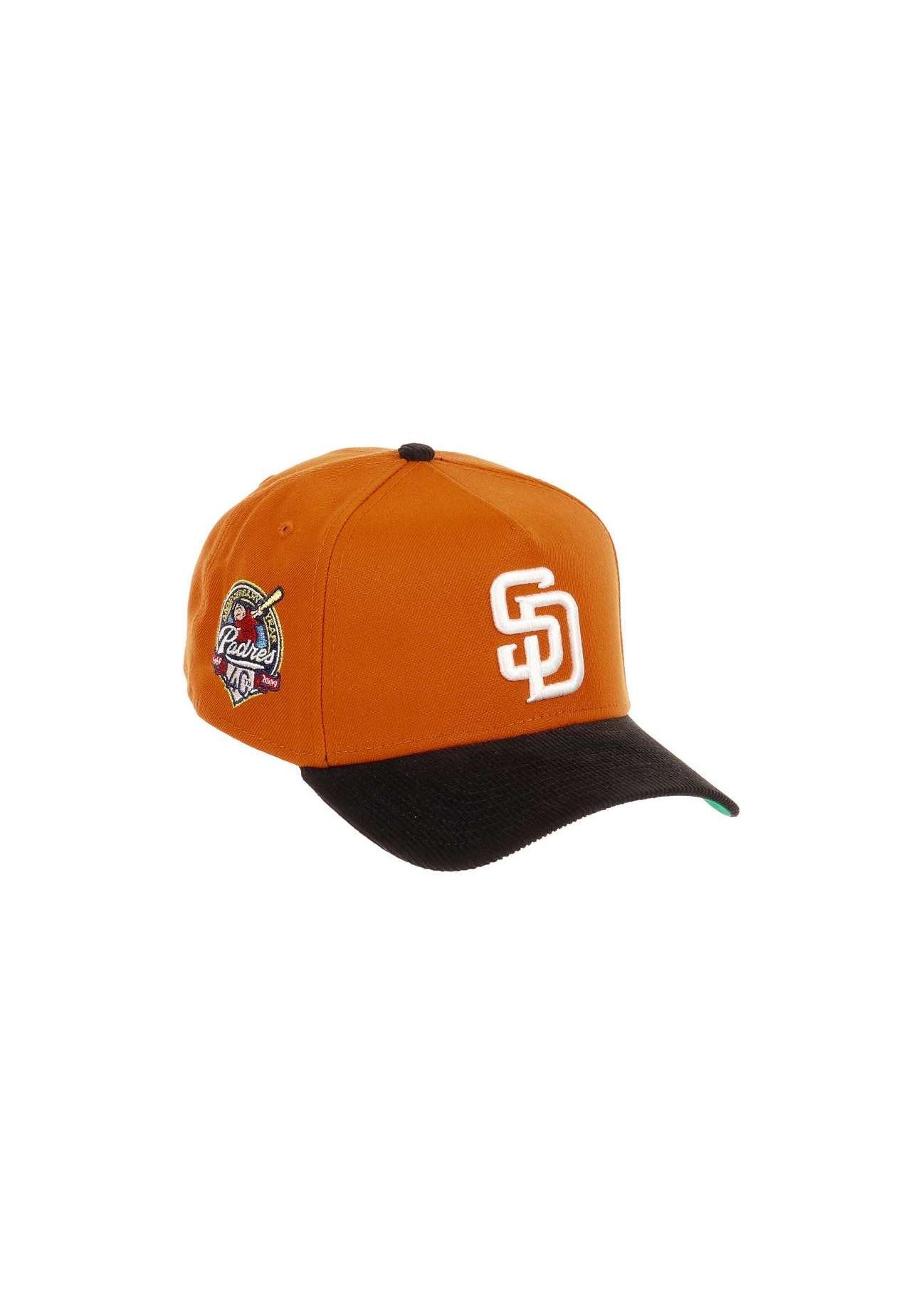 Baseball Cap San Diego Padres MLB 40th Anniversary Sidepatch Orange Black Cord 9Fo