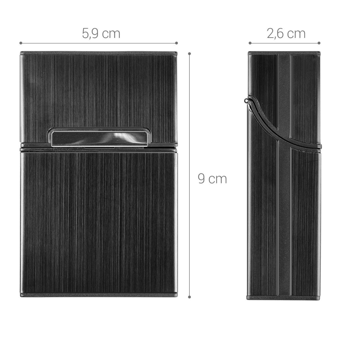 kwmobile Tabakbeutel Zigarettenetui Zigarettenbox Hülle für Zigaretten (1-tlg), aus Aluminium mit Magnetverschluss