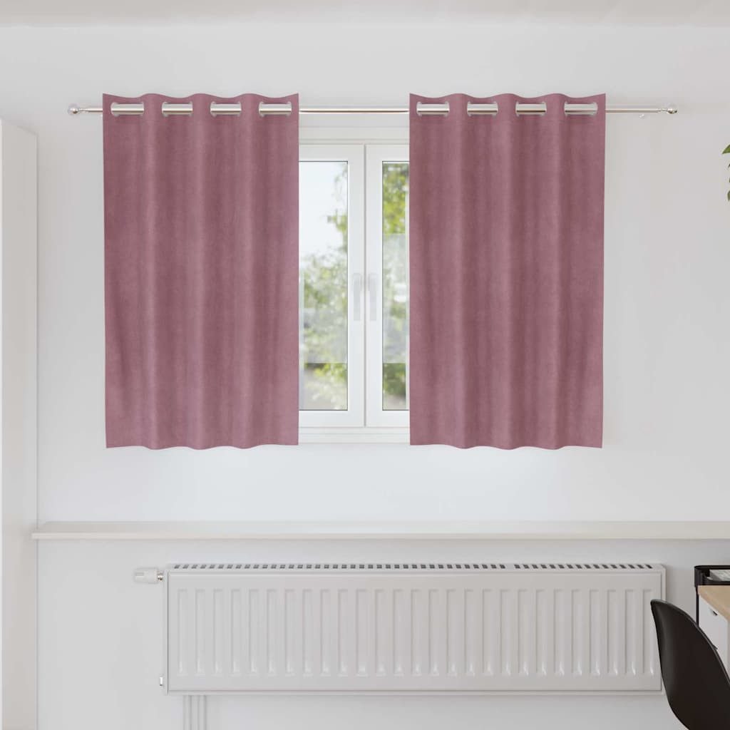 vidaXL Vorhang Verdunkelungsvorhänge 2 stk. Dunkelrosa 140 x 140 cm Samt (2 St), Samt