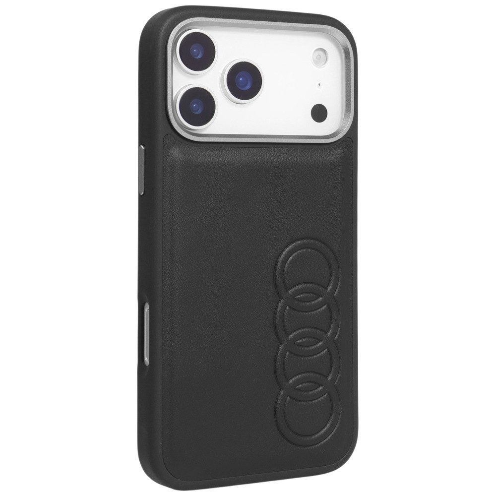 Audi Handyhülle iPhone 17 Pro Max Kunstleder TT MagSafe schwarz Logo 6,9 Zoll, Kantenschutz