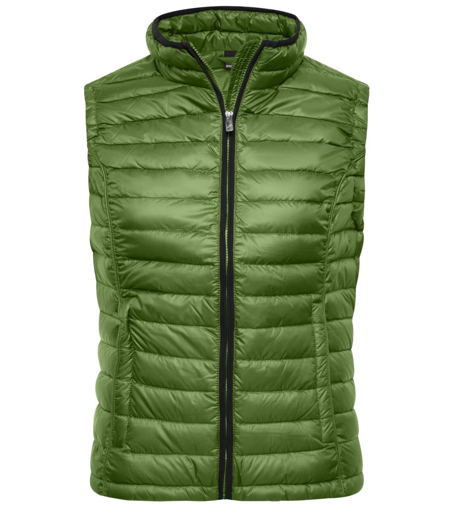 James & Nicholson Daunenweste Sportliche Damen Daunenweste mit Stehkragen JN1079 wind- und wasserabweisendes Gewebe jungle-green/black