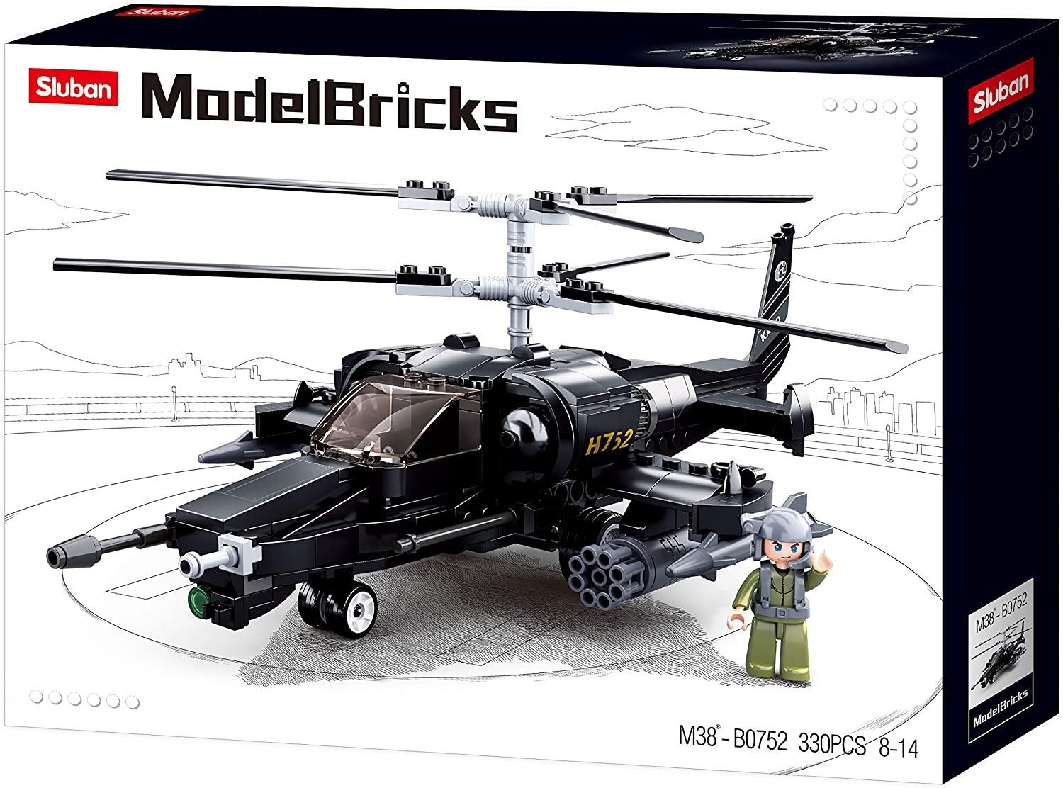 Sluban Sluban ARMY M38-B0752 - Kampf-Helikopter III, Hubschrauber, Bausatz... Konstruktions-Spielset