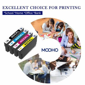 MOOHO 4er für EPSON 405XL 405 XL Multipack Tintenpatrone (epson workforce pro WF-4820 4825 4830 3820 3825 DWF, WF-7840DTWF patronen)