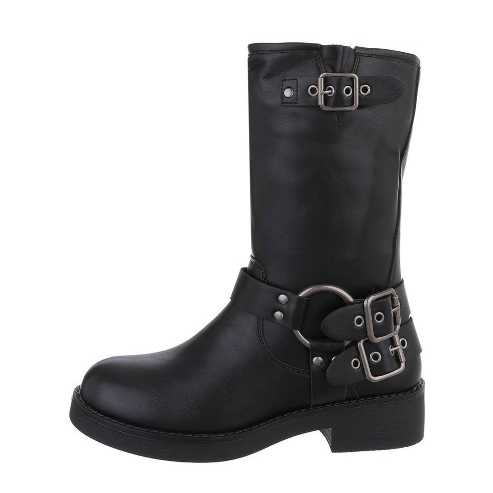 Ital-Design Damen Bikerschuhe Biker Westernstiefel (85276009) Blockabsatz F günstig online kaufen