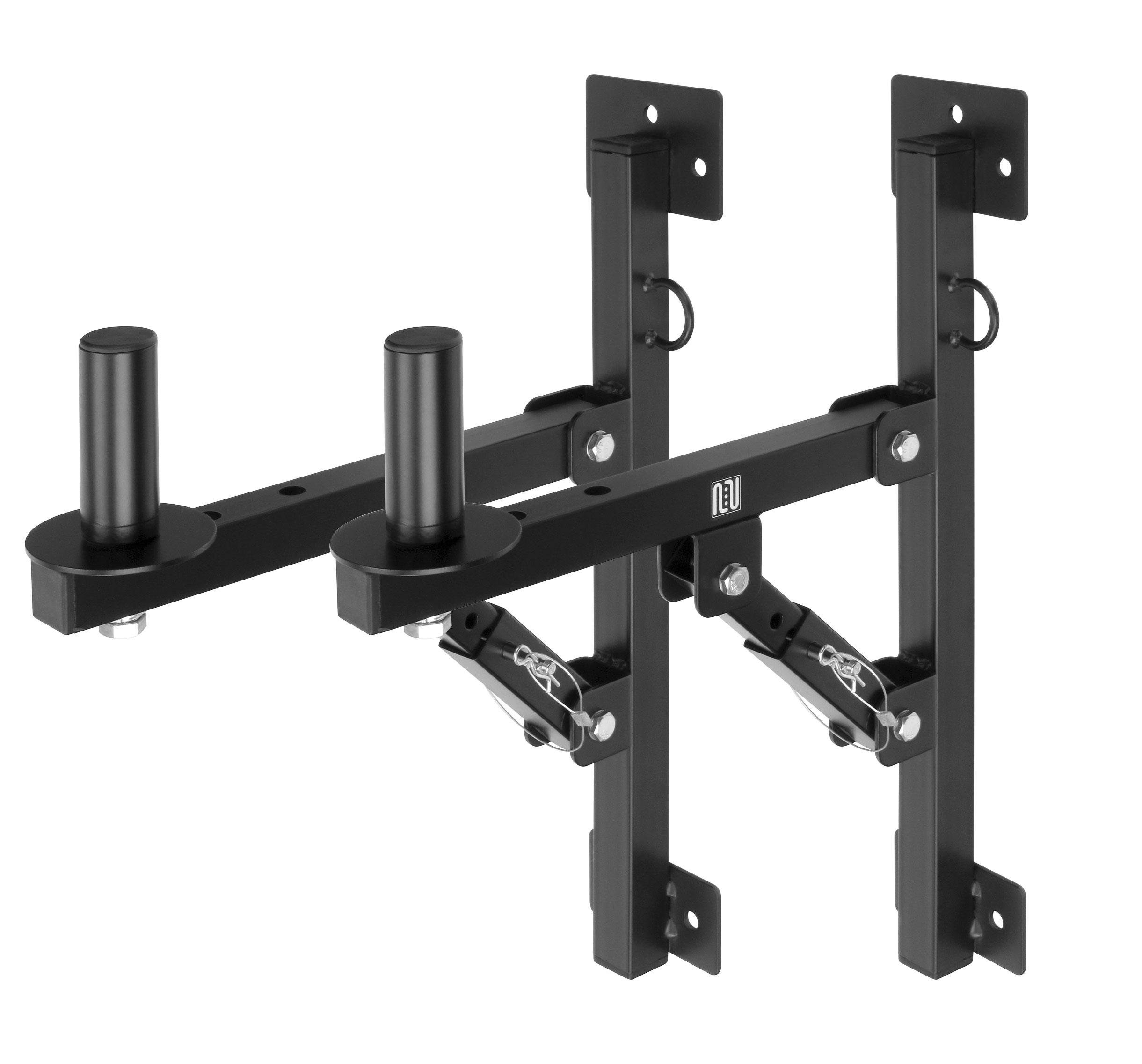 Pronomic Lautsprecher-Wandhalterung WSM-1 PA Wandhalterung für PA-und Hifi-Boxen- Gewichtaufnahme: 40 kg, (Paar, 2-tlg., 2 Stück im Set, 3-stufig verstellbarer Winkel, stabil, Metall)