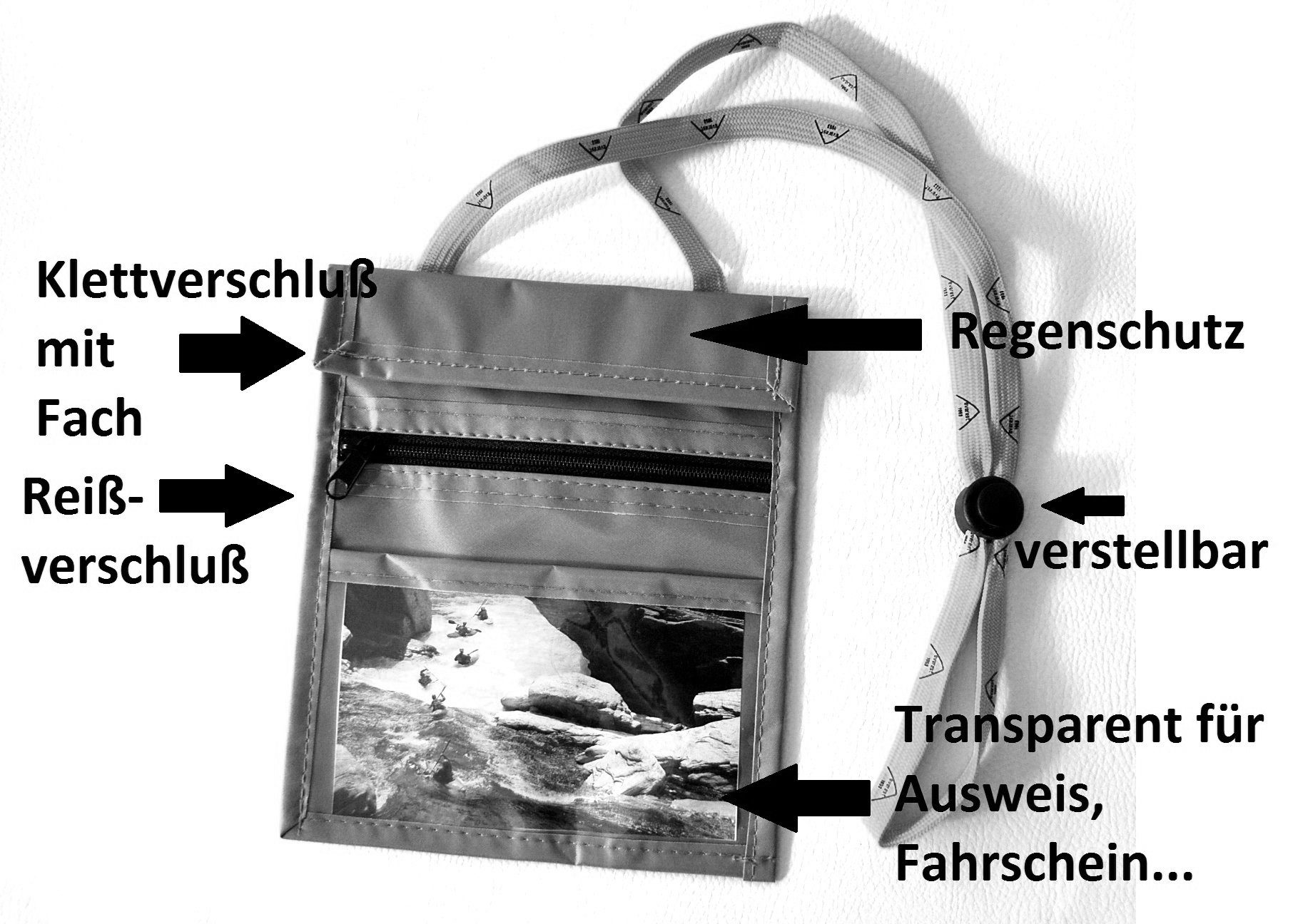 everest 1953 Brustbeutel everest 1953 Brustbeutel Sichtfenster Brustsafe Brusttasche Outdoor, verstellbare Umhängschnur, faltbar, unverwüstlich – Bild 5 von 5