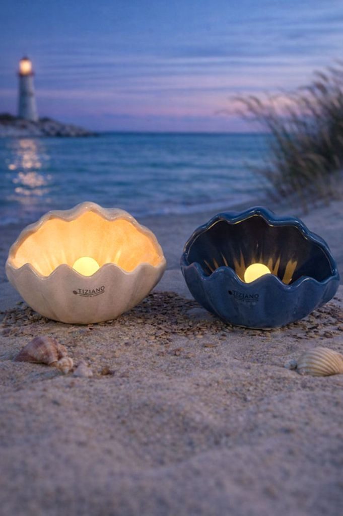 TIZIANO - DESIGN & EMOTIONS Dekofigur Muschel Salino LED farblich sortiert