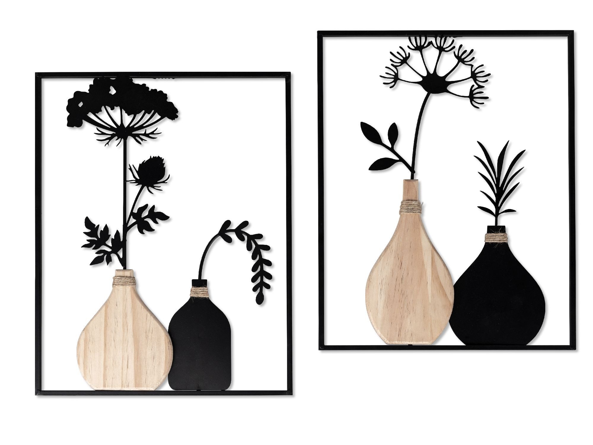formano Wanddekoobjekt, Farbe: Schwarz, Motiv: Vasen günstig online kaufen
