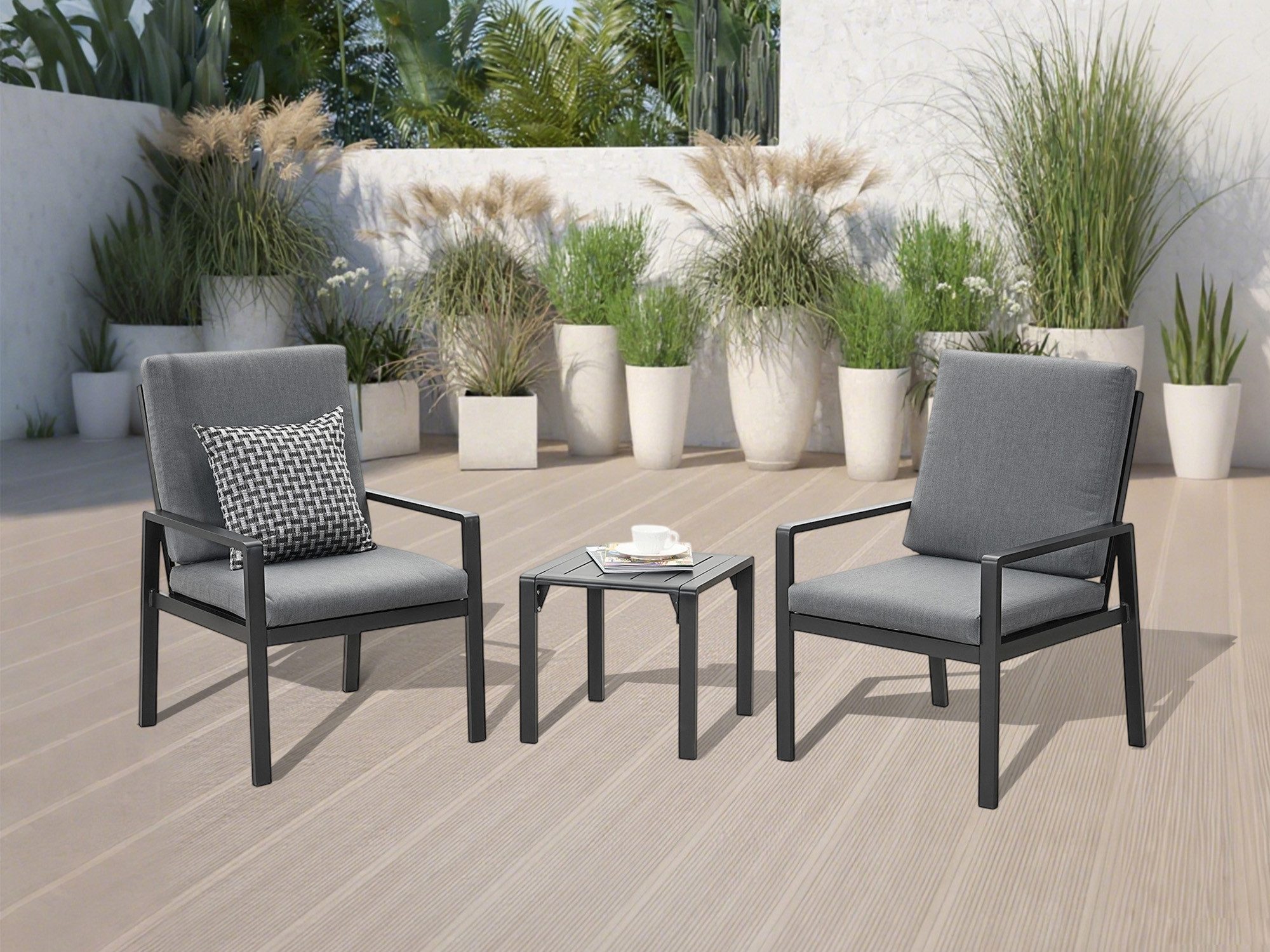 MeXo Gartenlounge-Set Aluminium Gartenmöbel-Set, (Balkonmöbel Set, günstig online kaufen