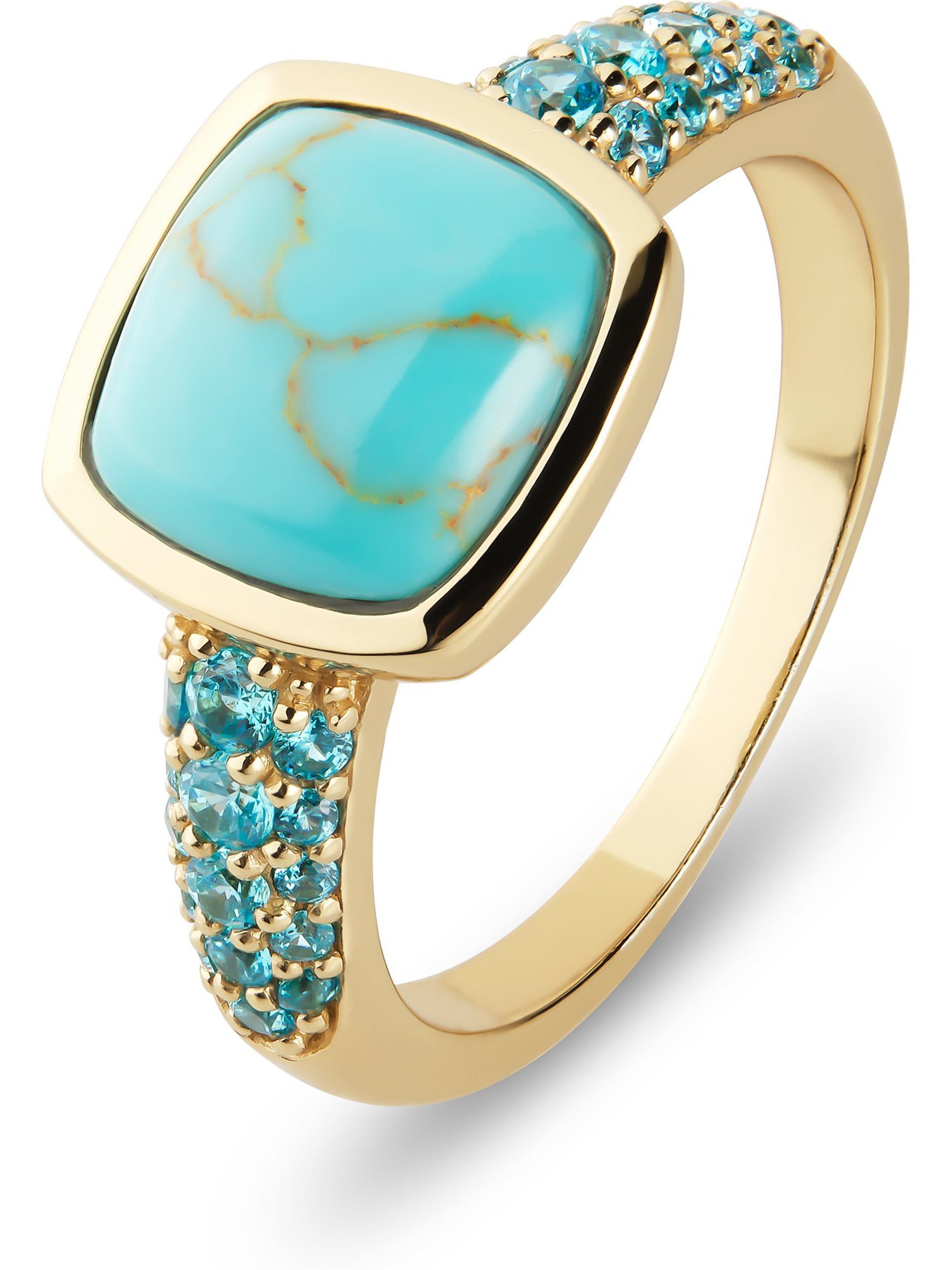 Silberring CHRIST Damen-Ring 925er Silber, recycelt Türkis