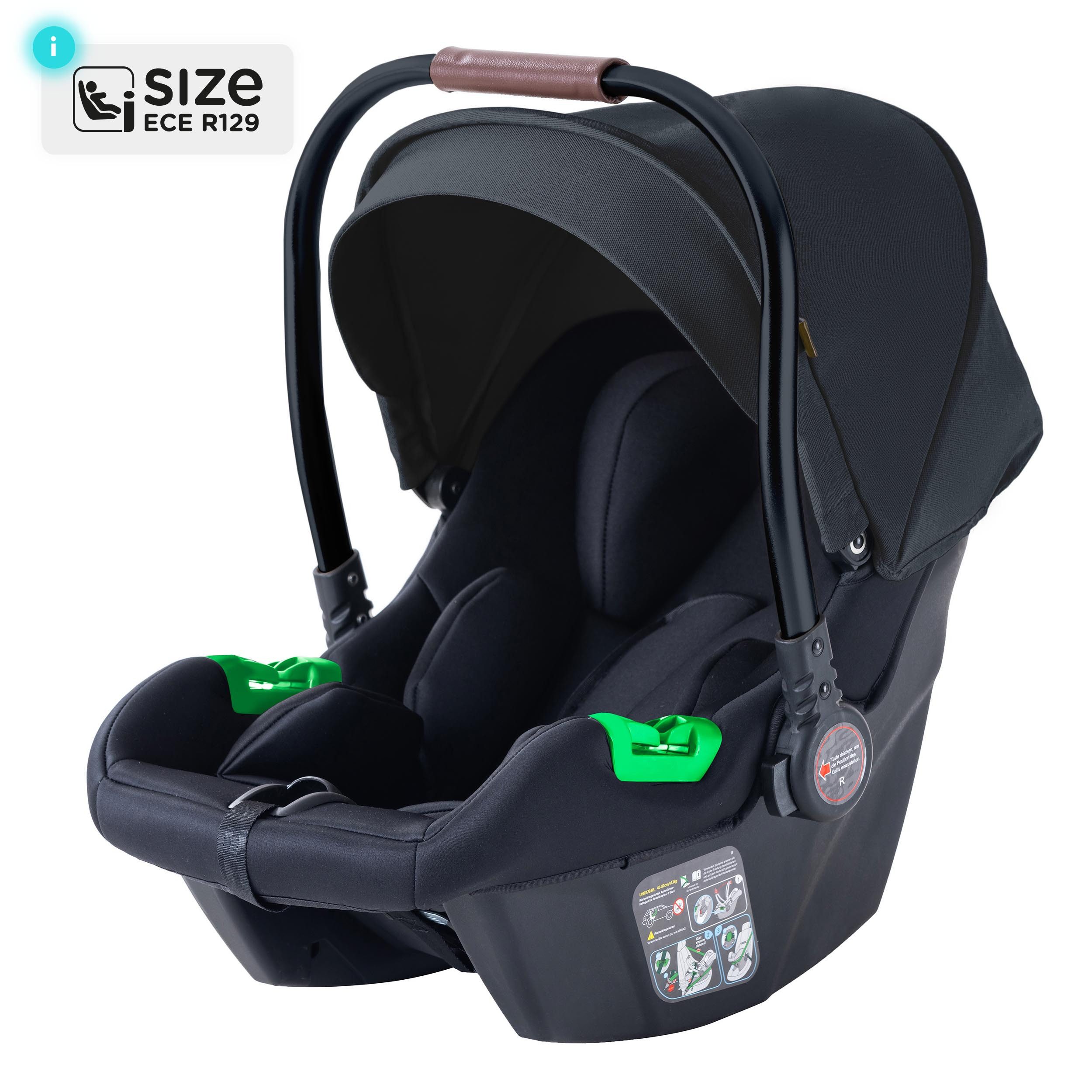 Daliya® Babyschale NEOMOVE i-Size Auto-Kindersitz für Babys – für NEOMOVE Kinderwagen, ab: ab Geburt, bis: 1,5 Jahre, ab: 40 cm, bis: 87 cm, i-Size Kindersitz für Baby, inklusive Lendenkissen