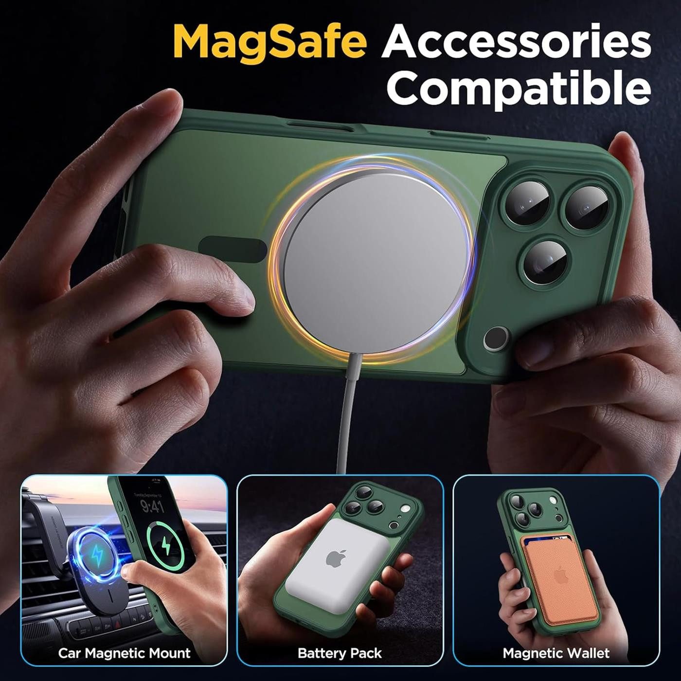 CoolGadget Handyhülle für Apple iPhone 17 Pro, Kamera Schutz Hülle Silikon Hard Case Schutzhülle für Magsafe Zubehör – Bild 5 von 5
