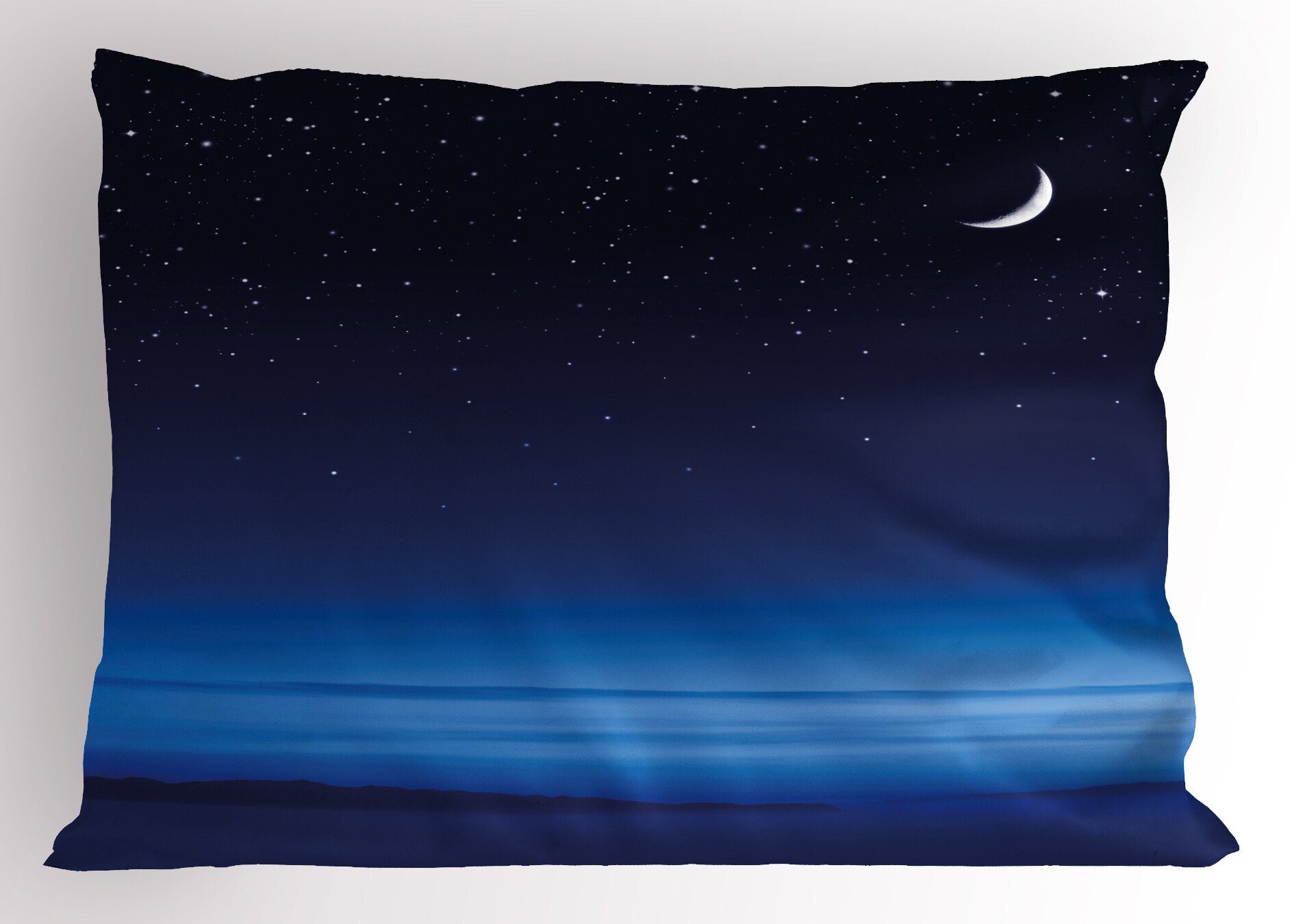 Kissenbezüge Dekorativer Standard King Size Gedruckter Kissenbezug, Abakuhaus (1 Stück), Nacht Mond-Sterne Santa Barbara