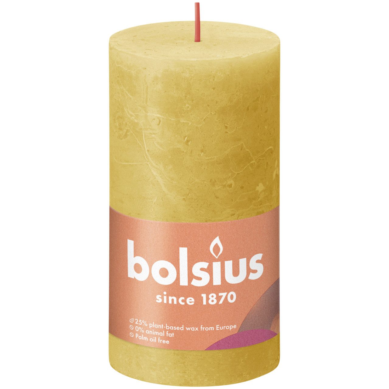 Bolsius Stumpenkerze Bolsius Rustik Stumpenkerze honigwabengelb, Höhe: