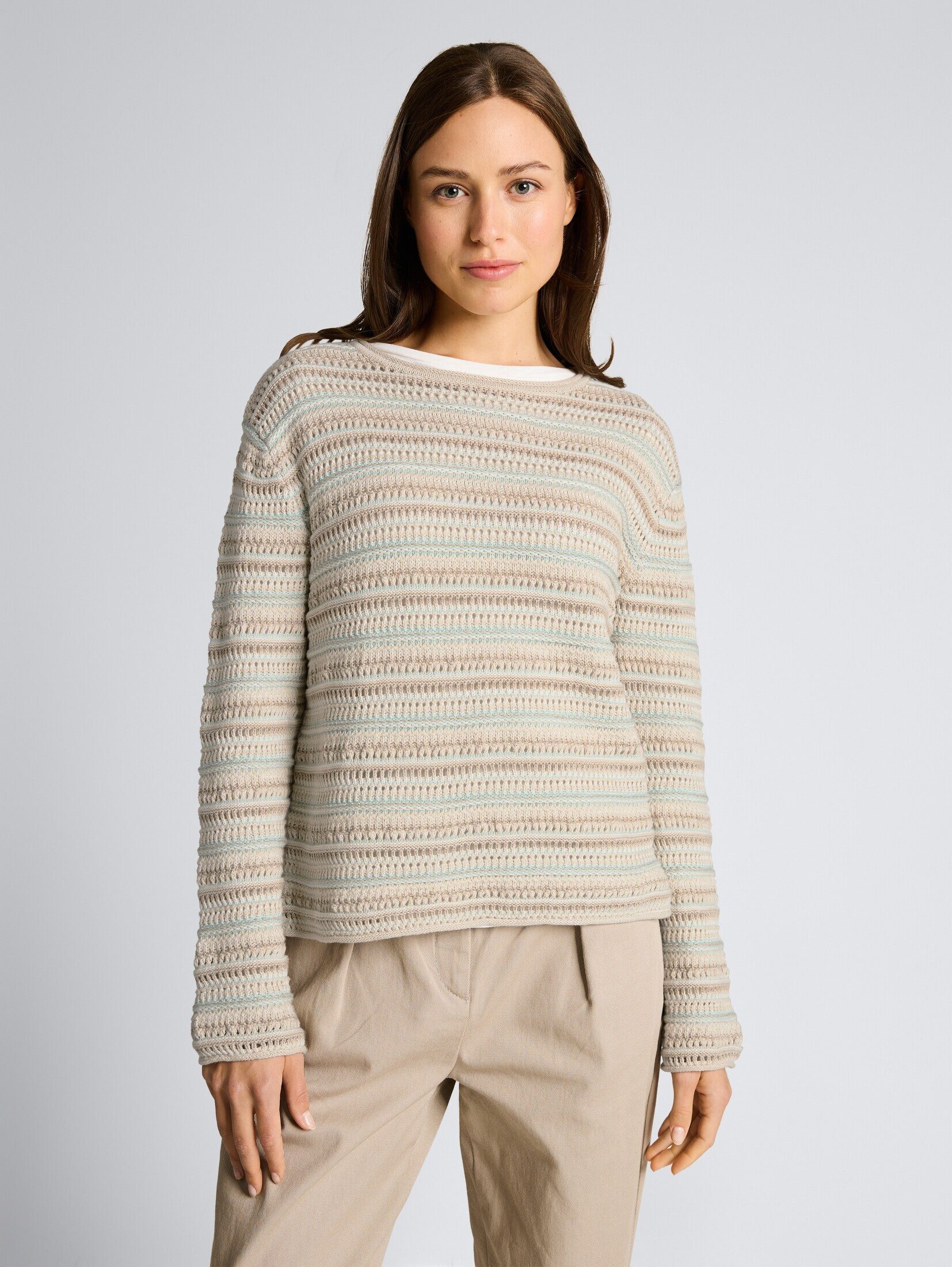 TOM TAILOR Strickpullover Pullover & Strickjacken Loose Fit Strickpullover mit Streifenmuster