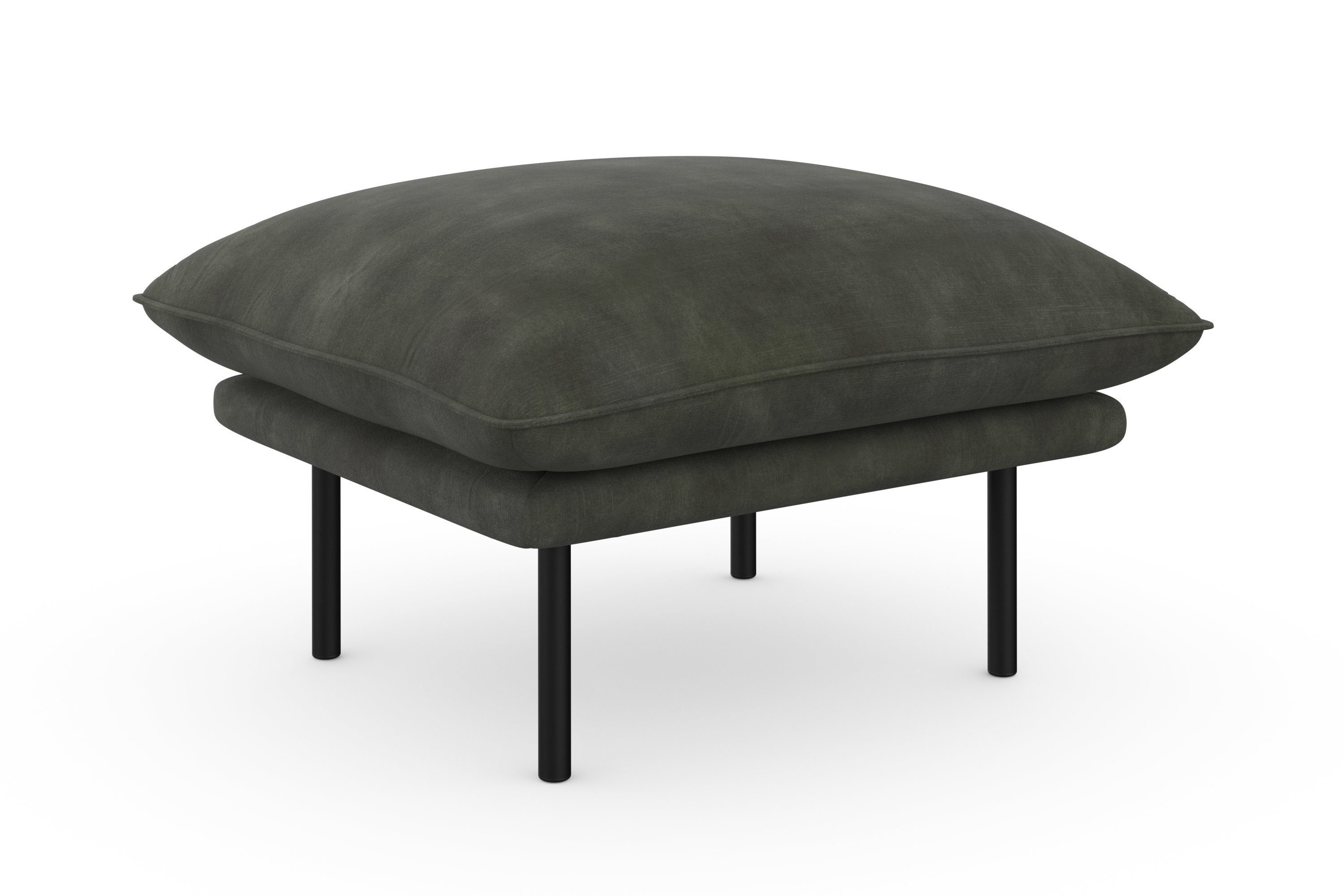 OTTO home Polsterhocker Stine, Besonderes Design durch Kissenoptik und Keder