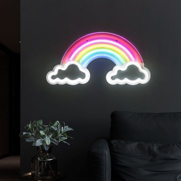 Globo LED Wandleuchte, LED-Leuchtmittel fest verbaut, LED Wandleuchte Regenbogenleuchte Kinderzimmerlampe klar opal L 40 cm