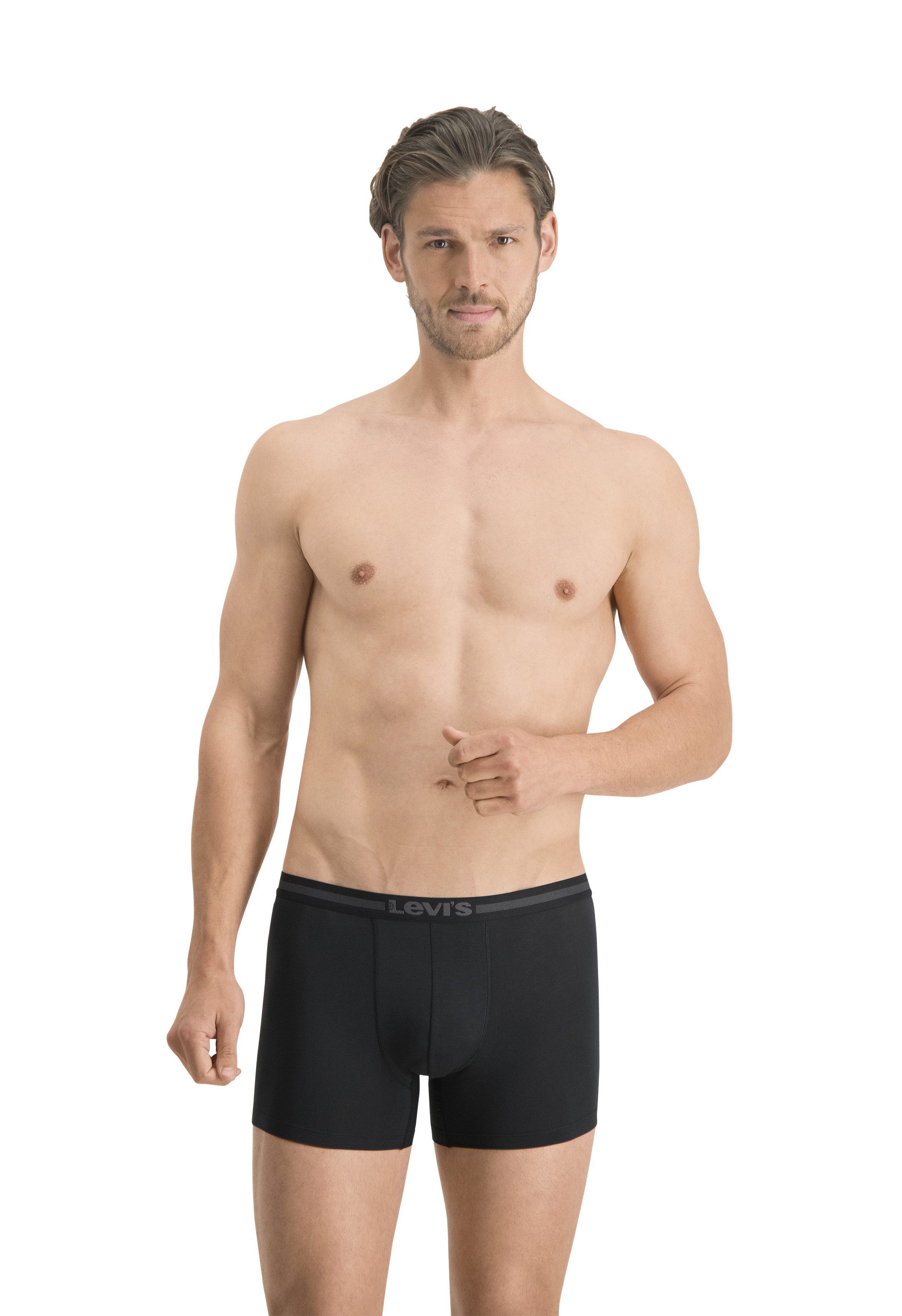 Levi's® Boxershorts LEVIS MEN TENCEL BOXER BRIEF 2P (Packung, 2-St., 2er Pack) mit breitem Logobund