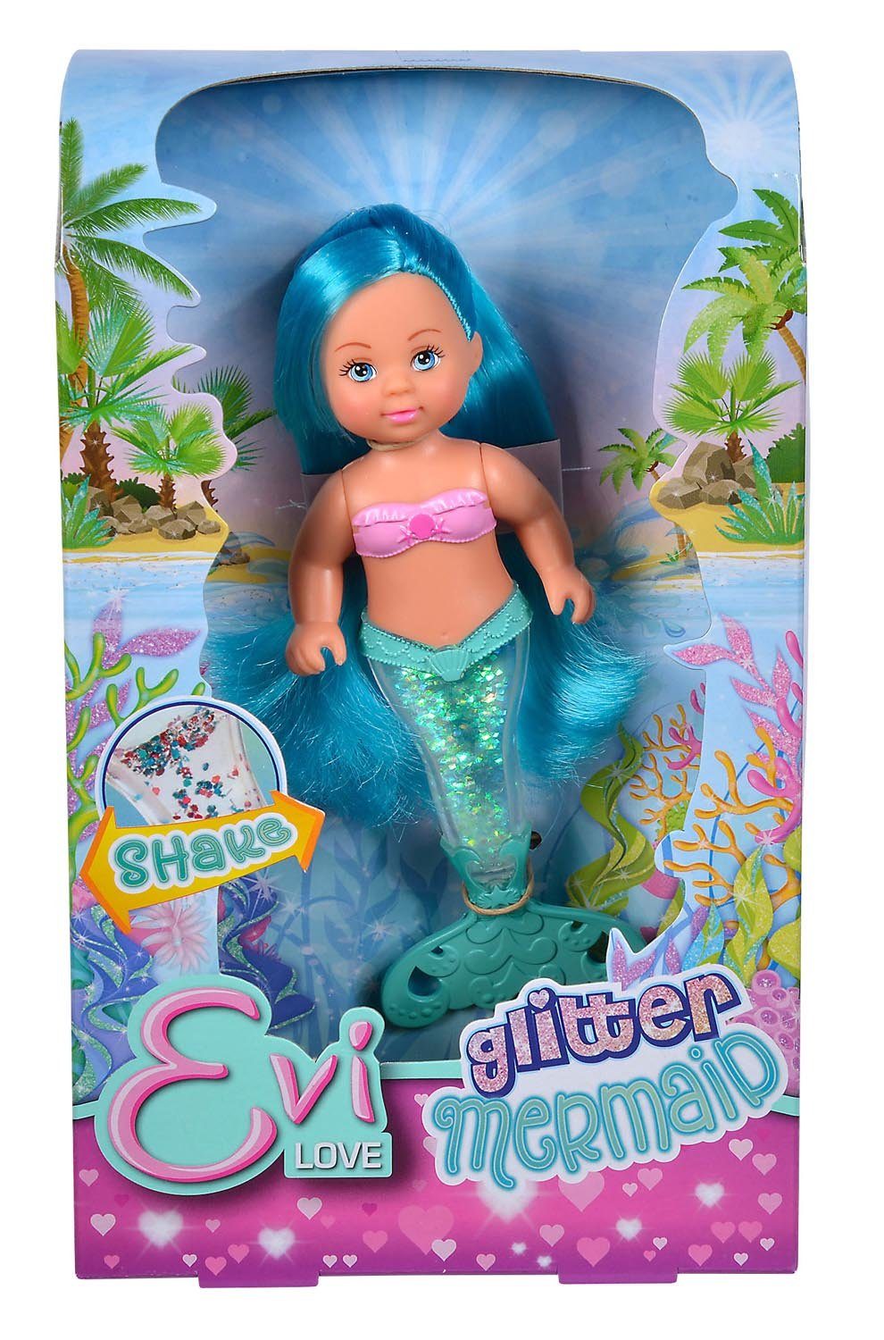 Glitter - SIMBA 105733482 Simba Mermaid, 3-sort. EL Anziehpuppe