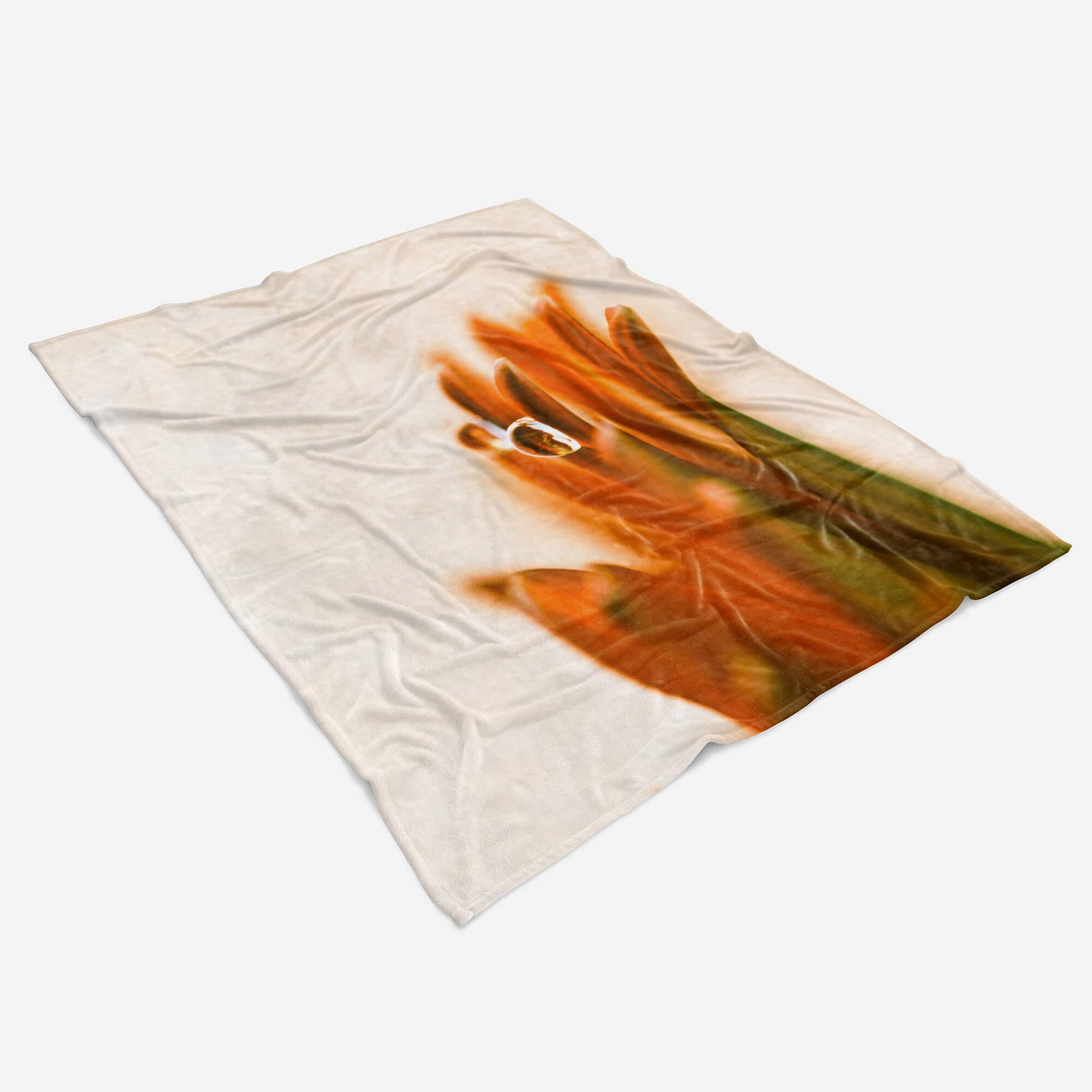 Saunatuch Handtücher Art Handtuch Kuscheldecke Handtuch (1-St), Fotomotiv Makro, Strandhandtuch Sinus Regentropfen Baumwolle-Polyester-Mix mit