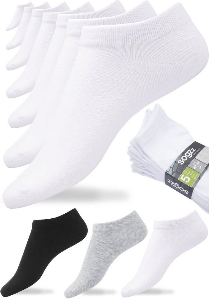 sogzz Sneakersocken 5-60 Paar Sneaker Socken aus 80% Baumwolle für Damen & Herren (39-42, Weiß, 30-Paar)