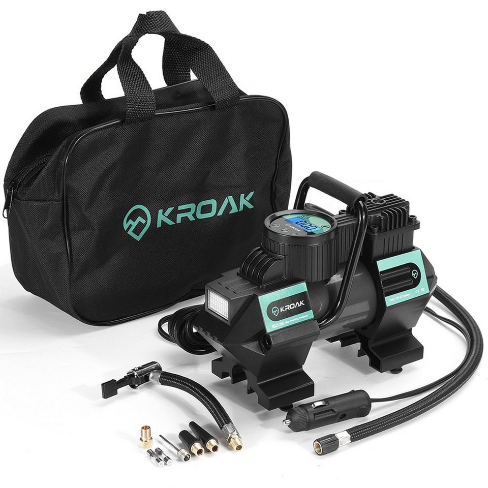 KROAK Kompressor, 110 W, 150PSI Reifenfüller mit LCD Display