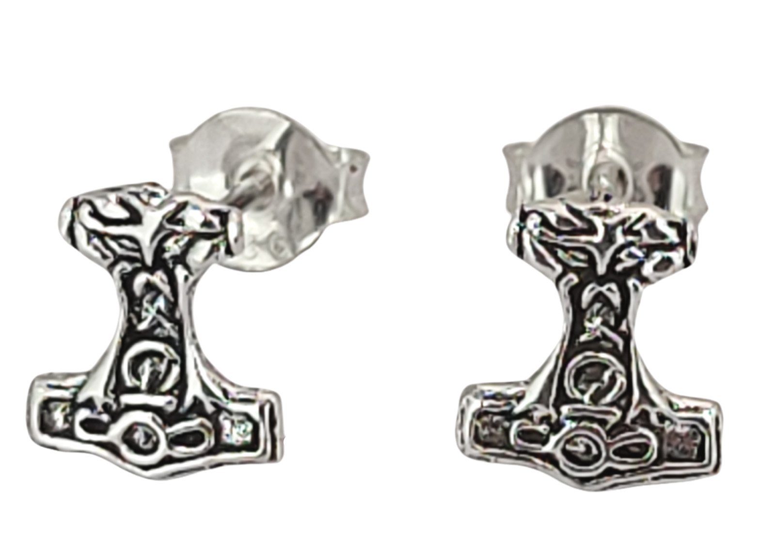Kiss of Leather Ohrstecker-Set Thorshammer Ohrring 925 Silber Ohrringe Ohr Paarpreis Sterling Silber