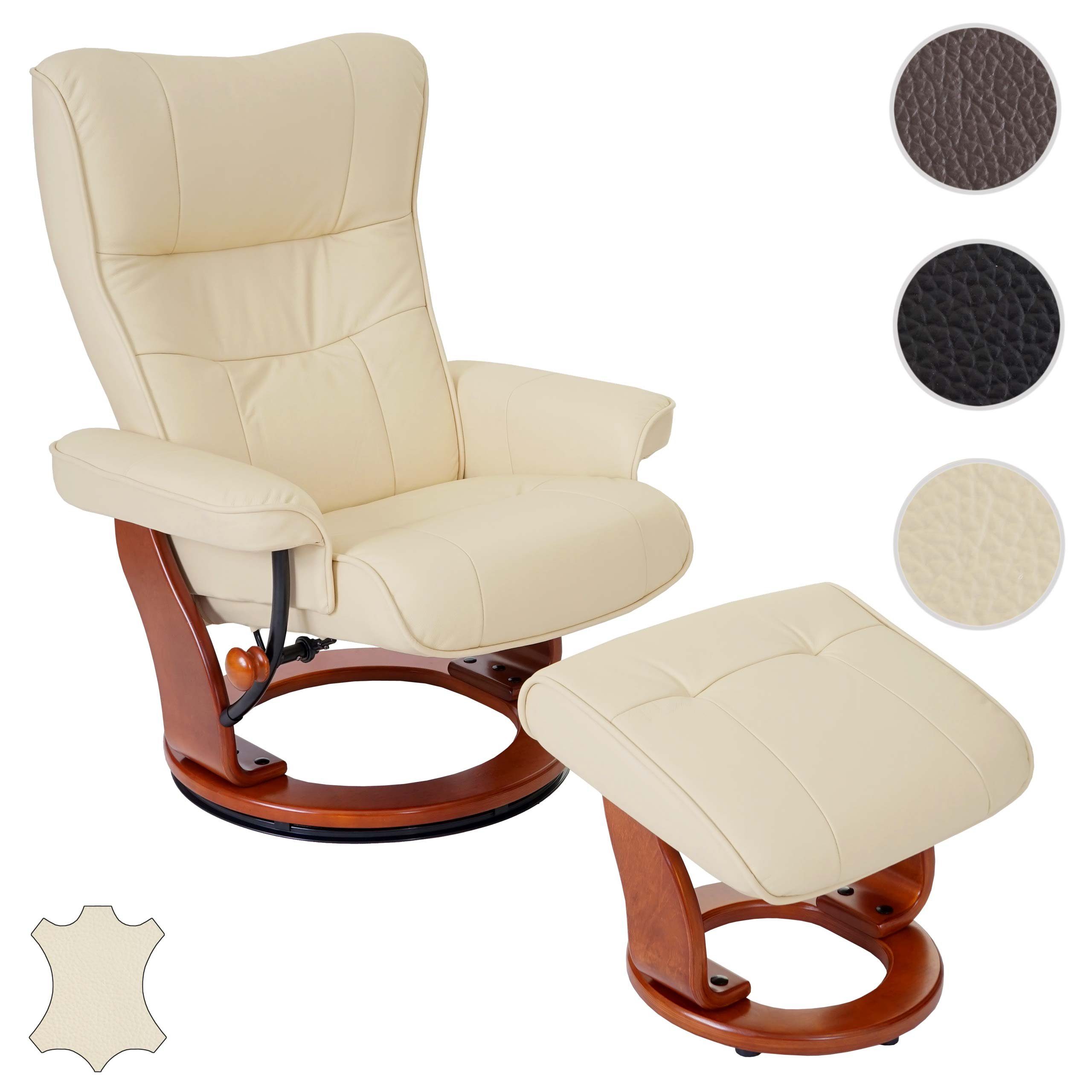MCA furniture Inkl. Dicke MCA Edmonton, Relaxsessel Fußhocker, gepolstertem Markenware von Polsterung, creme, honigfarben