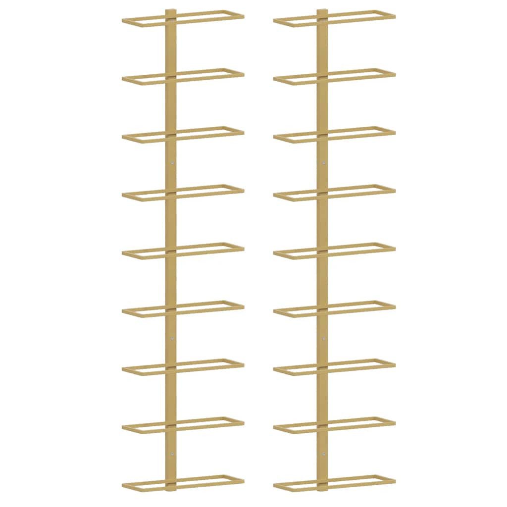 furnicato Weinregal Wand-24 x 9,5 x 98 cm in Gold mit Platz für 9 Flaschen, 1-tlg.