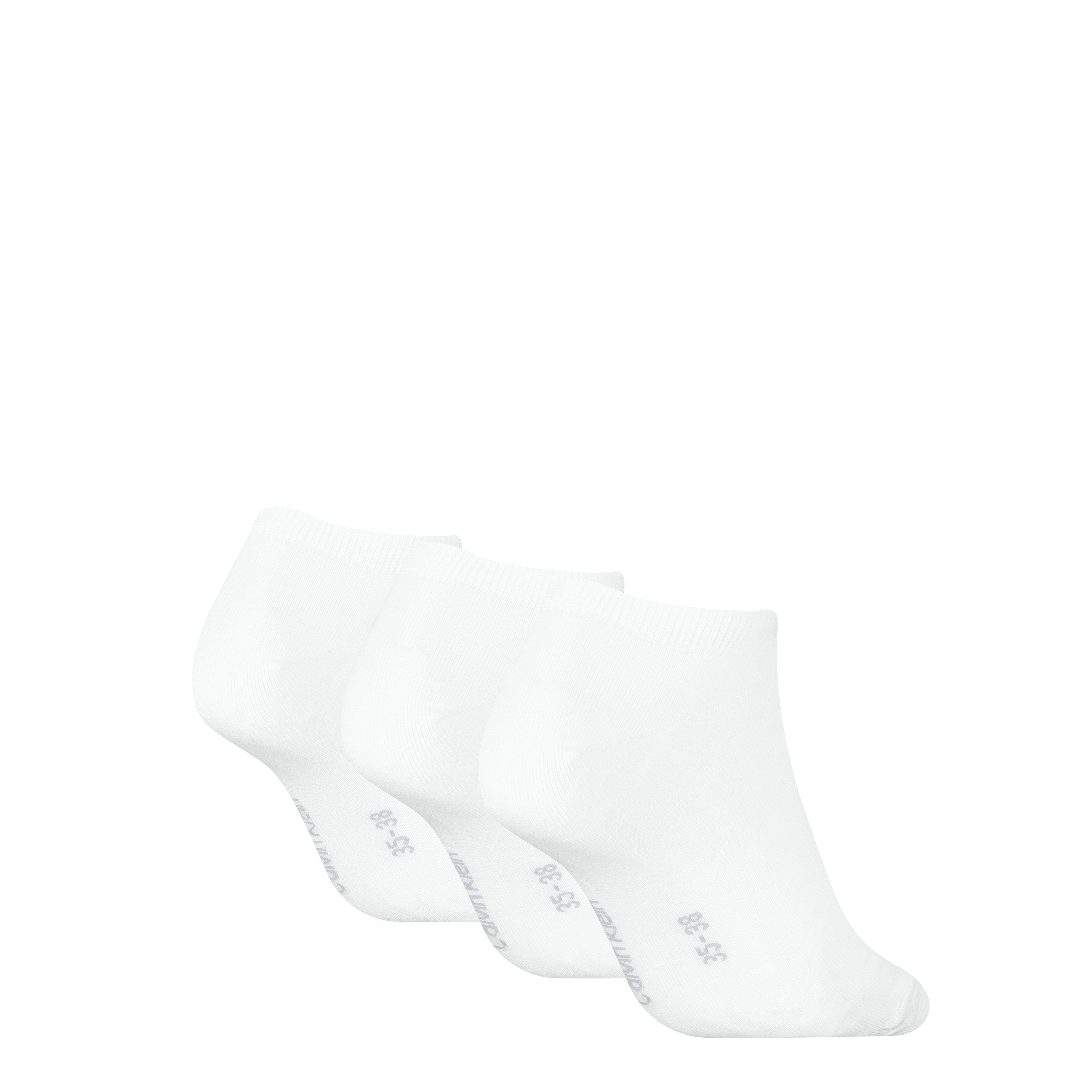 Calvin Klein Sneakersocken CK WOMEN SNEAKER (3 Paar) schmales Rippenbündchen, Cotton-Mix, elastisch