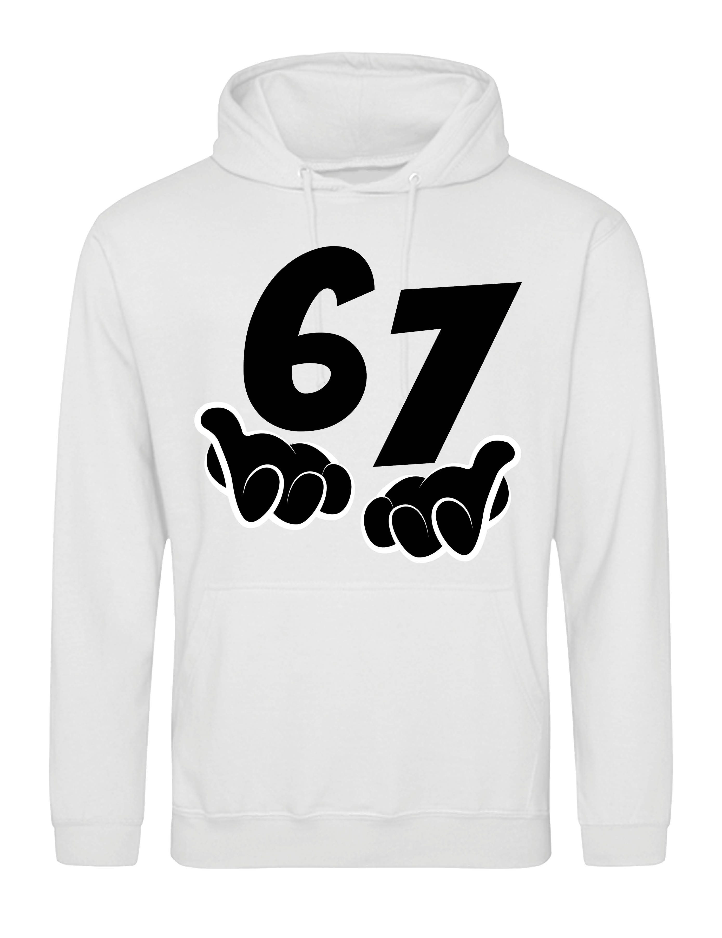 Kapuzenpullover Herren Hoodie Kapuzenpullover "67" lustig Fun-Print Statement Geschenk