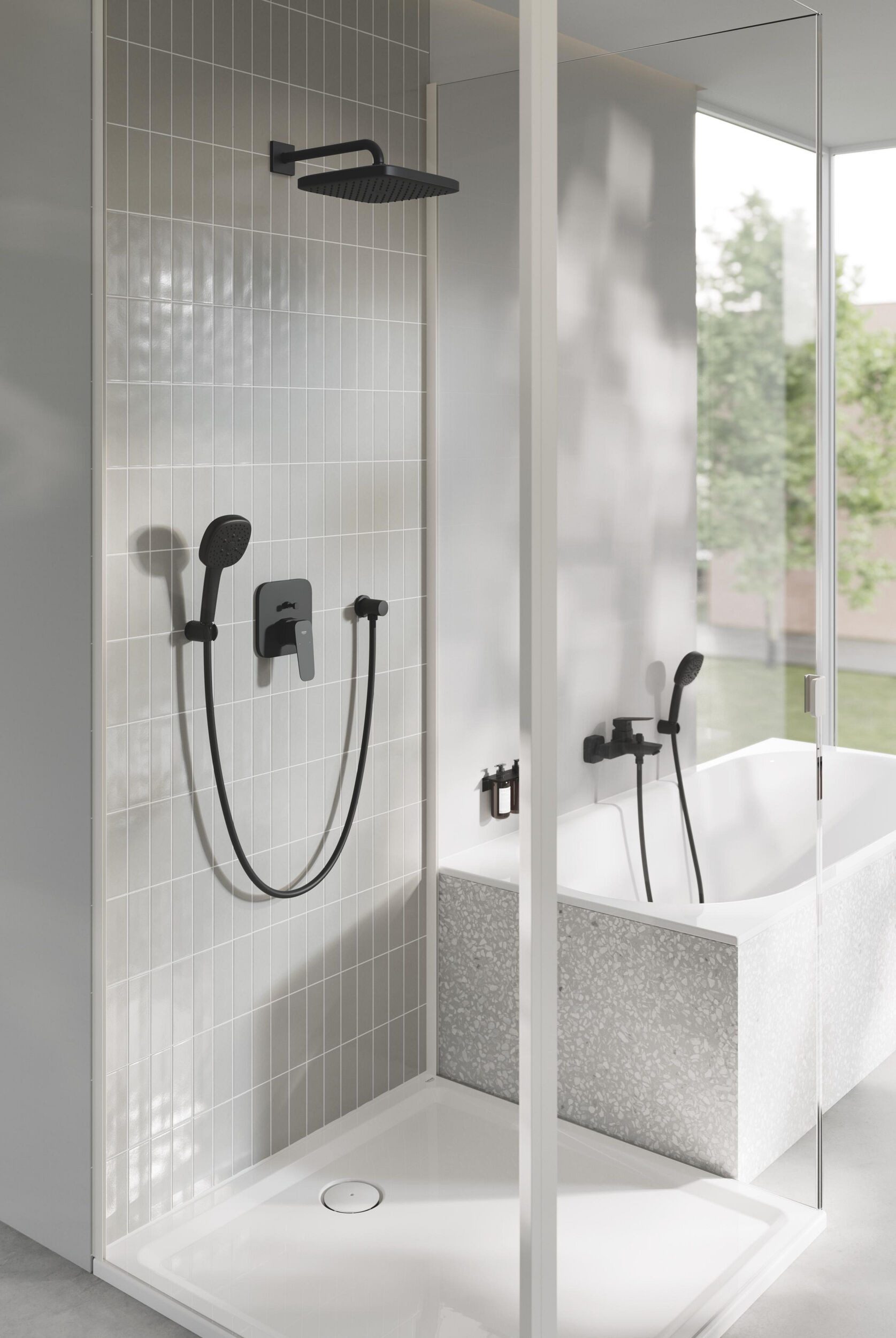 Grohe Wannenarmatur Cubeo Einhand-Wannenbatterie - Schwarz matt