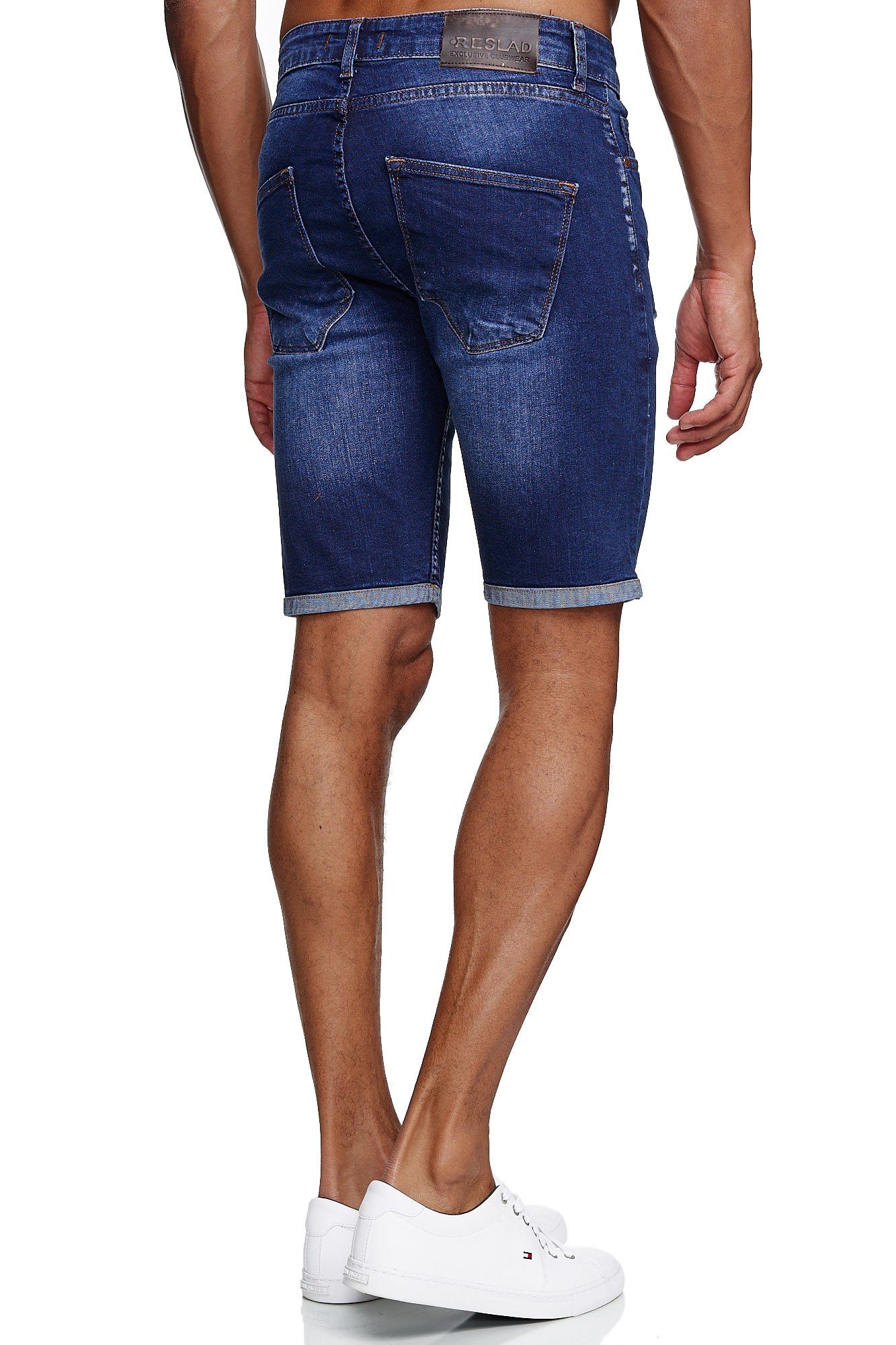 Reslad Jeansshorts Reslad Jeans Shorts Herren Kurze Hosen Sommer l Used Look Destroyed Destroyed Jeansbermudas Stretch Jeans-Hose