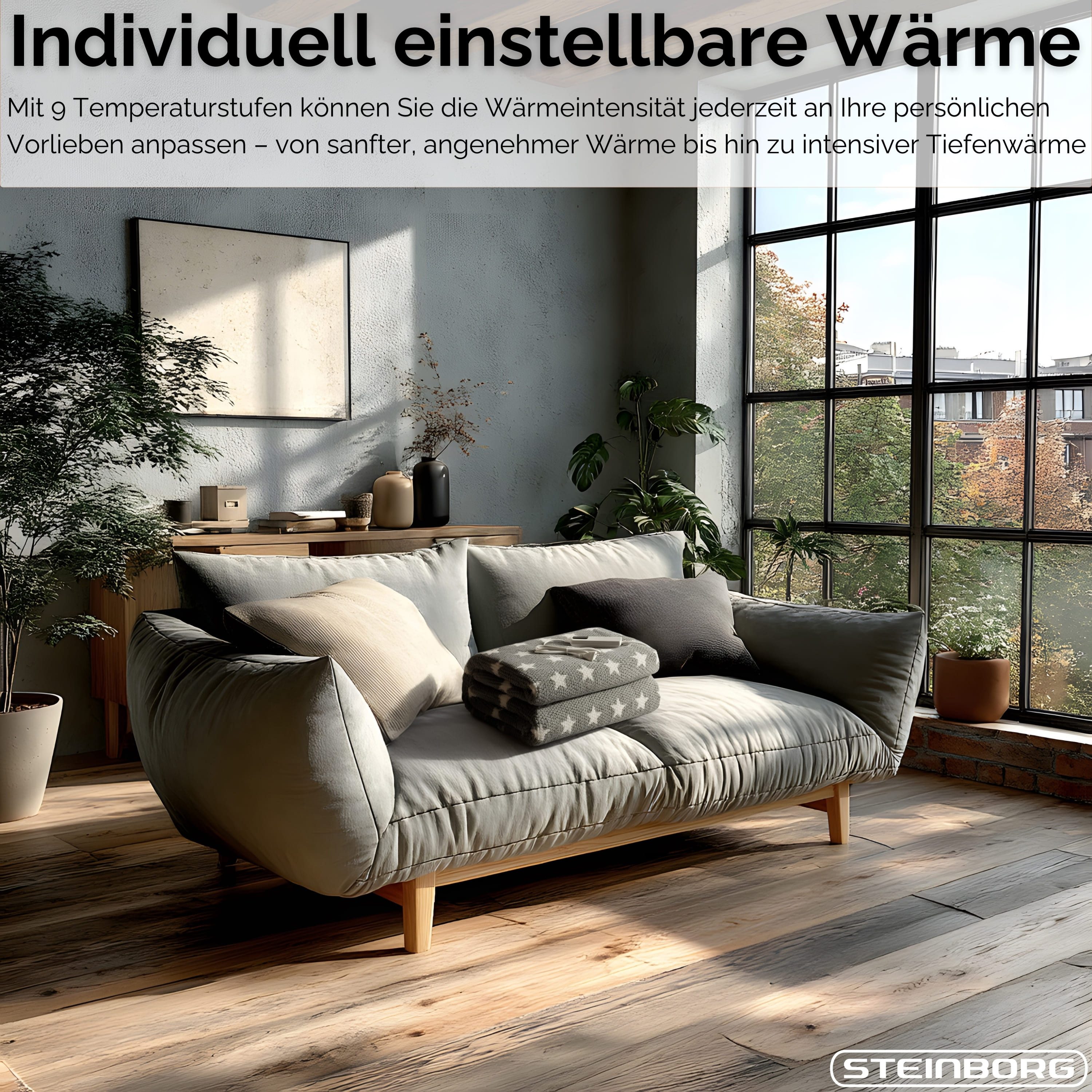 STEINBORG Heizdecke SB-9524, 9 Temperaturstufen, 9 Timer Stufen