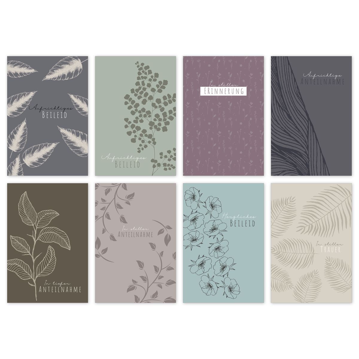 Skorpion Beileidskarte Trauerkarten 100 Stück 8 Motive