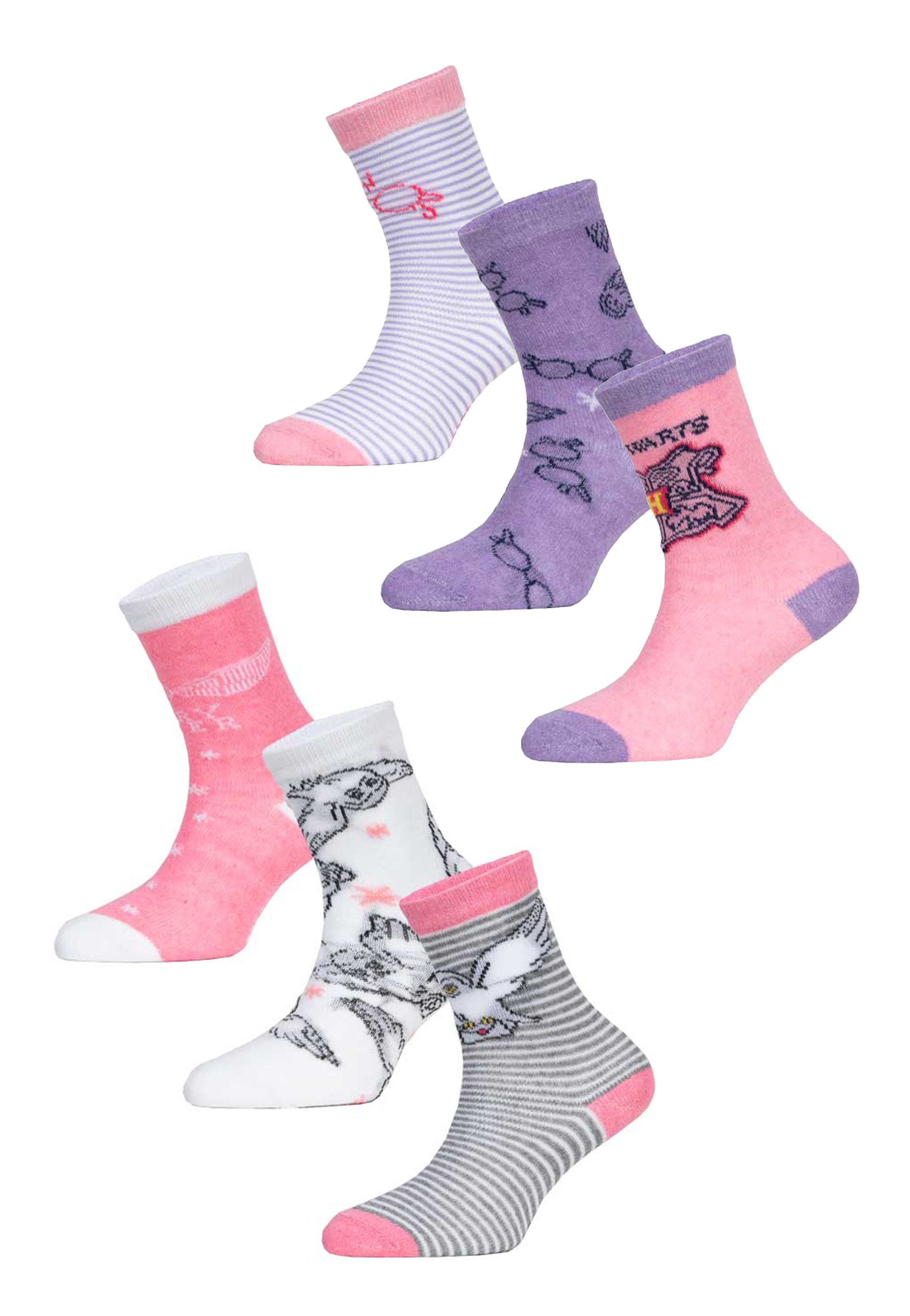 Harry Potter Socken Harry Potter Mädchen Socken 6er Pack Fanartikel (3-Paar)