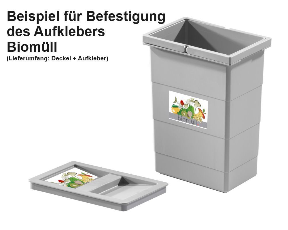 Hailo Biomülleimer Hailo Deckel 1068589 mit Aufkleber Biomüll für Inneneimer hellgrau – Bild 5 von 5