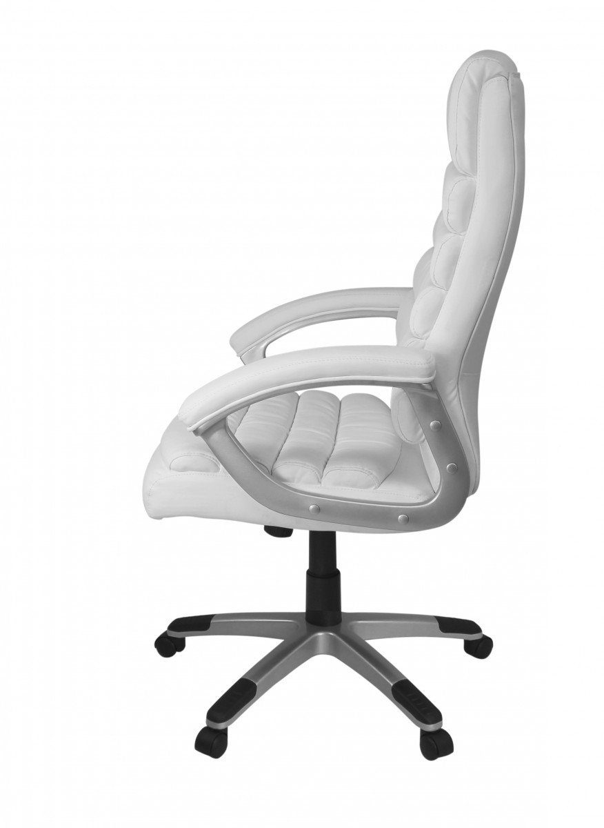Kopfstütze, Chefsessel mit furnicato ergonomisch Design VALENCIA Bürostuhl Kunstleder Weiß