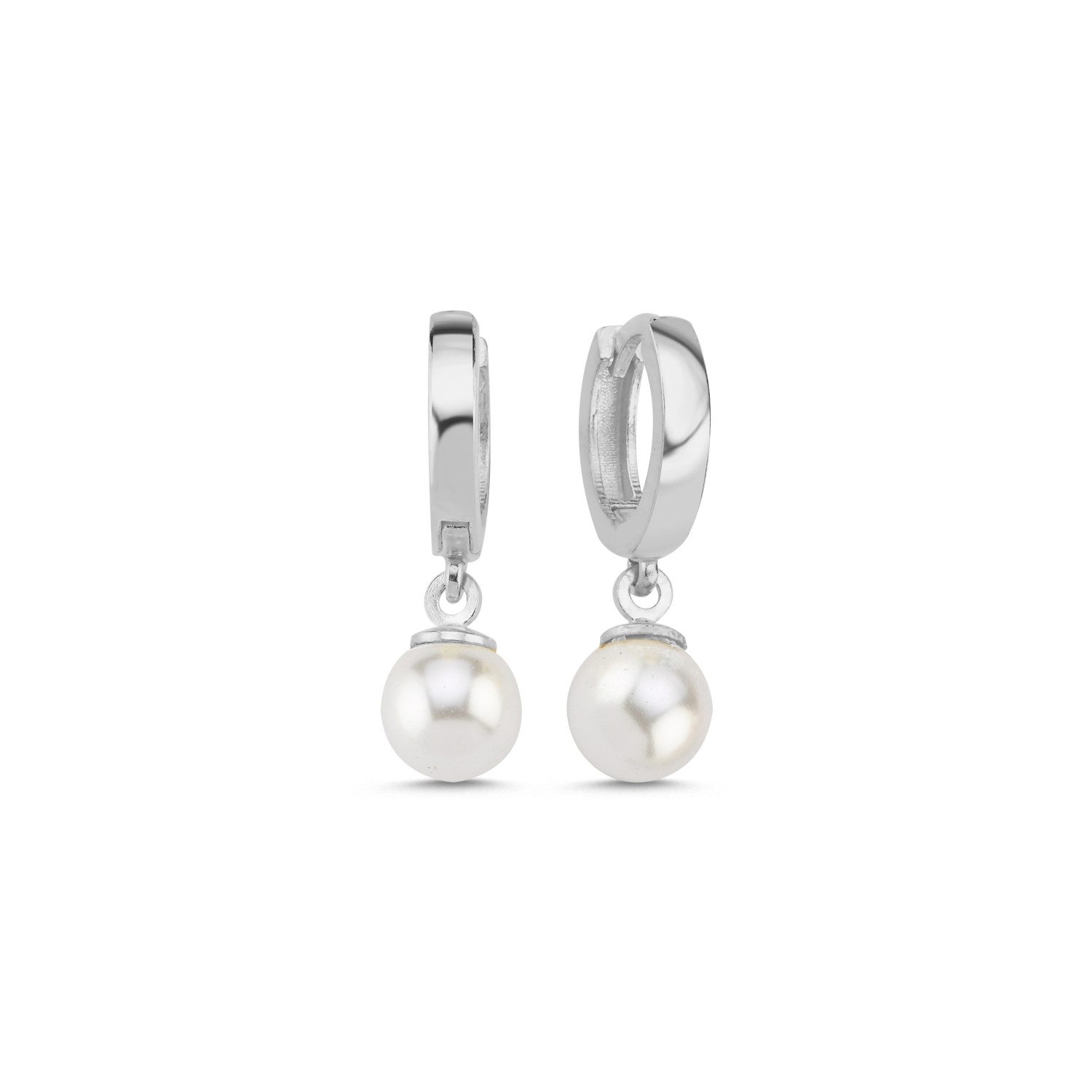 Nisan Ohrring-Set, 925 Sterling Silber Creolen mit Perlen-Anhänger – Rhodiu günstig online kaufen