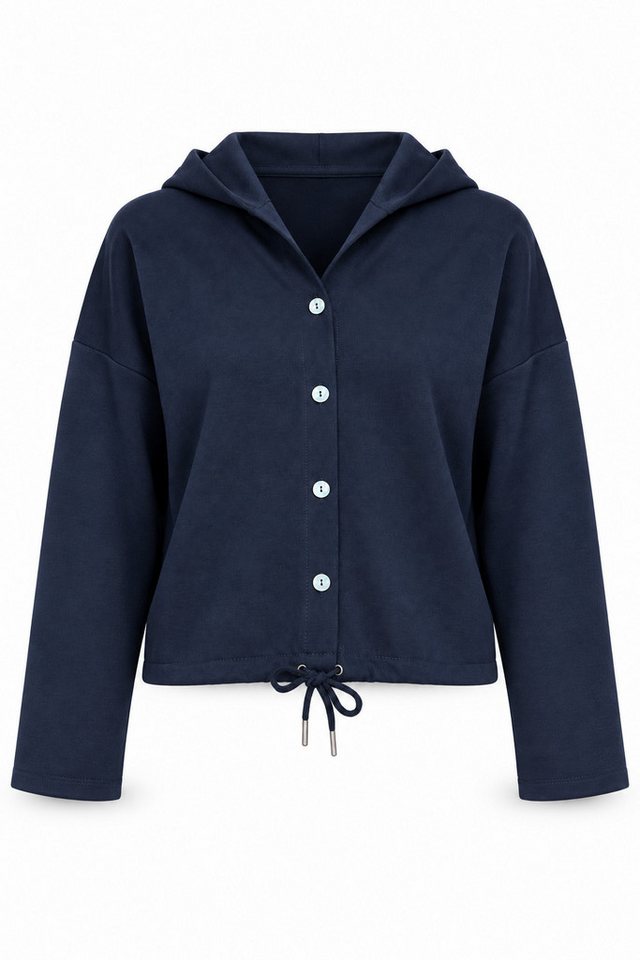 ITALY VIBES Kapuzensweatjacke - Lässige Sweatjacke mit Kapuze und Cropped Passform für Damen ONE SIZE - passend von Größen S bis L