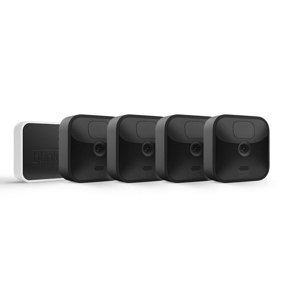 Amazon Blink 4 Kameras HD-Sicherheitskamera Outdoor System Set + Sync Module Überwachungskamera (Außenbereich, Innenbereich)