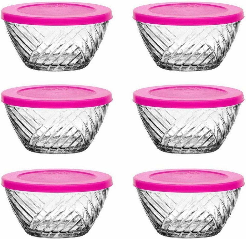 LAV Dessertschale »Design Glasschüssel Glasschale mit Deckel Frühstüc